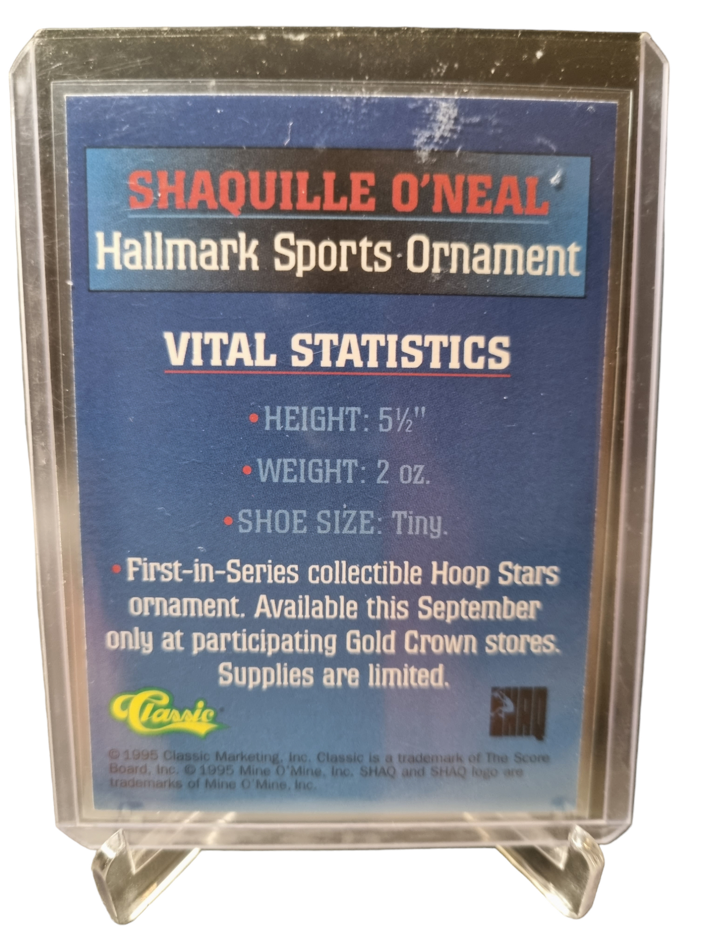 1995 Classic #Promo Card Shaquille O'Neal Hallmark Gold Crown