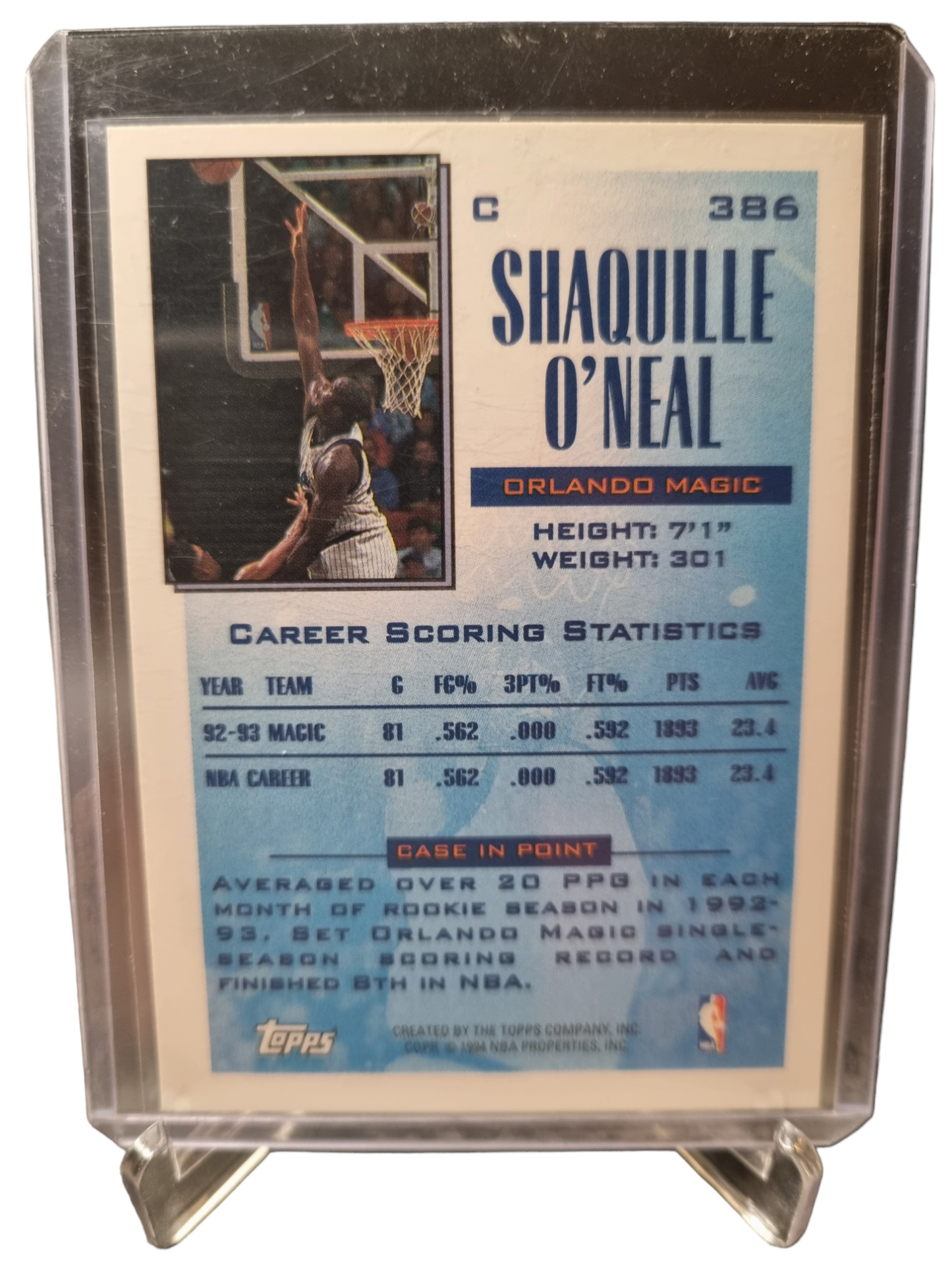 1994 Topps Gold #386 Shaquille O'Neal Future Scoring Leader