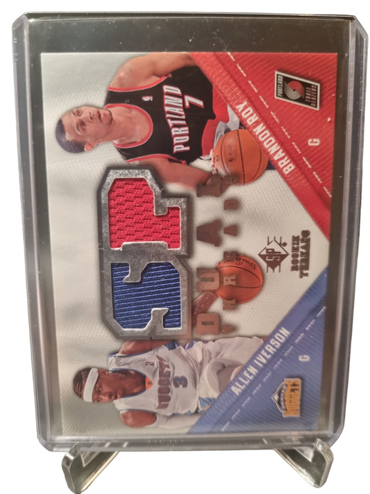 2008-09 NBA SP Rookie Threads #TD-IR Allen Iverson/Brandon Roy Duel Threads Game Worn Duel Patch