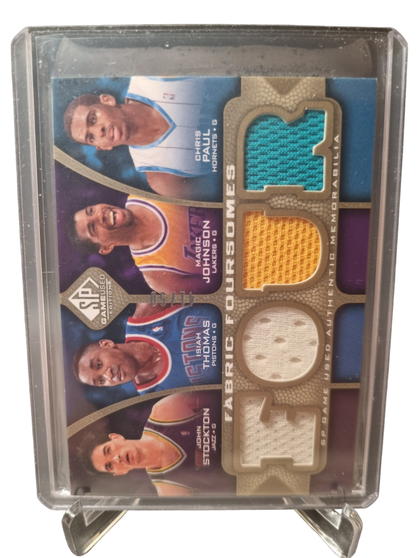 2009-10 NBA SP Game Used #F4-JPST John Stockton/Isiah Thomas/Magic Johnson/Chris Paul Fabric Foursomes