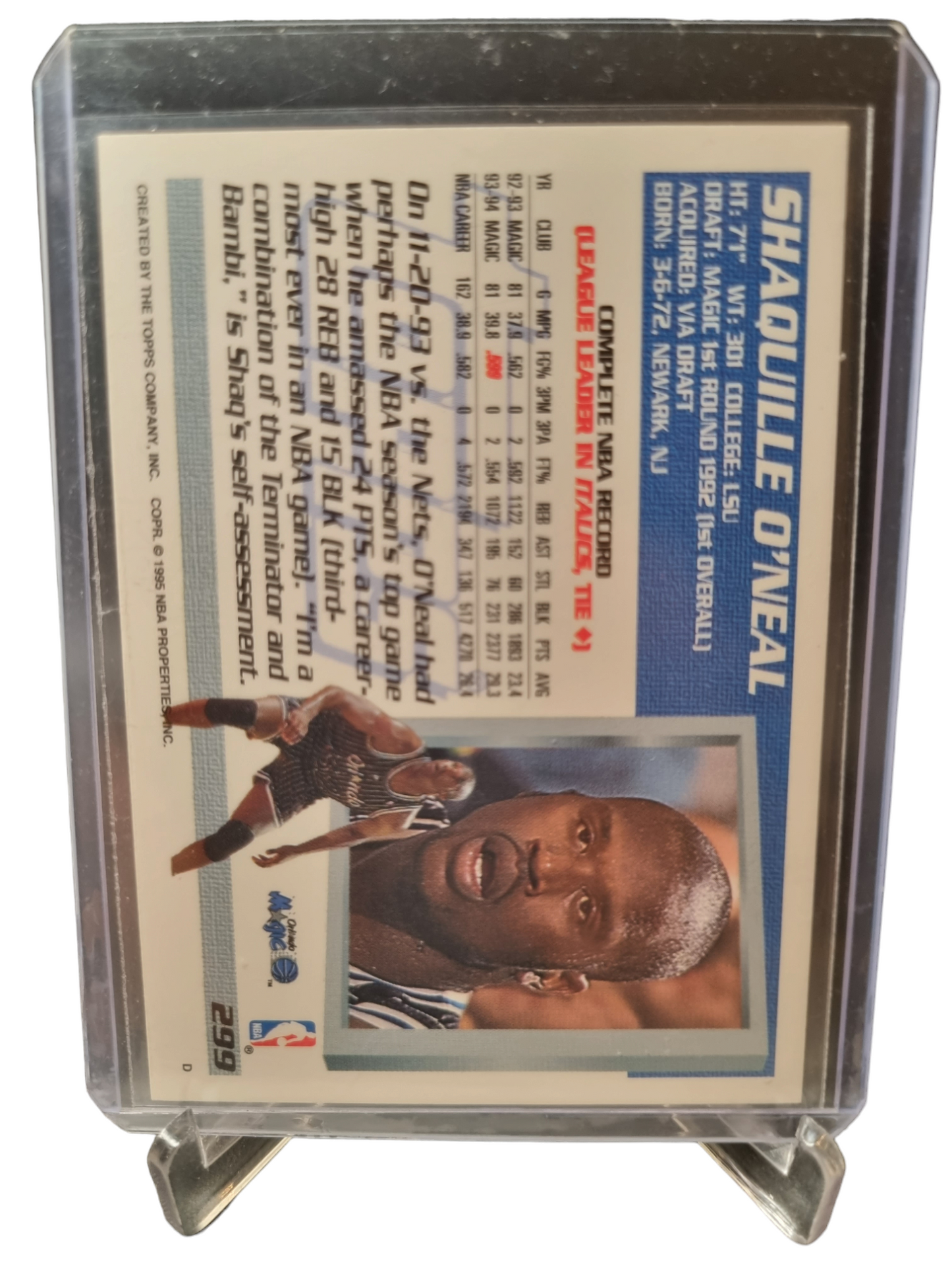 1995 Topps #299 Shaquille O'Neal