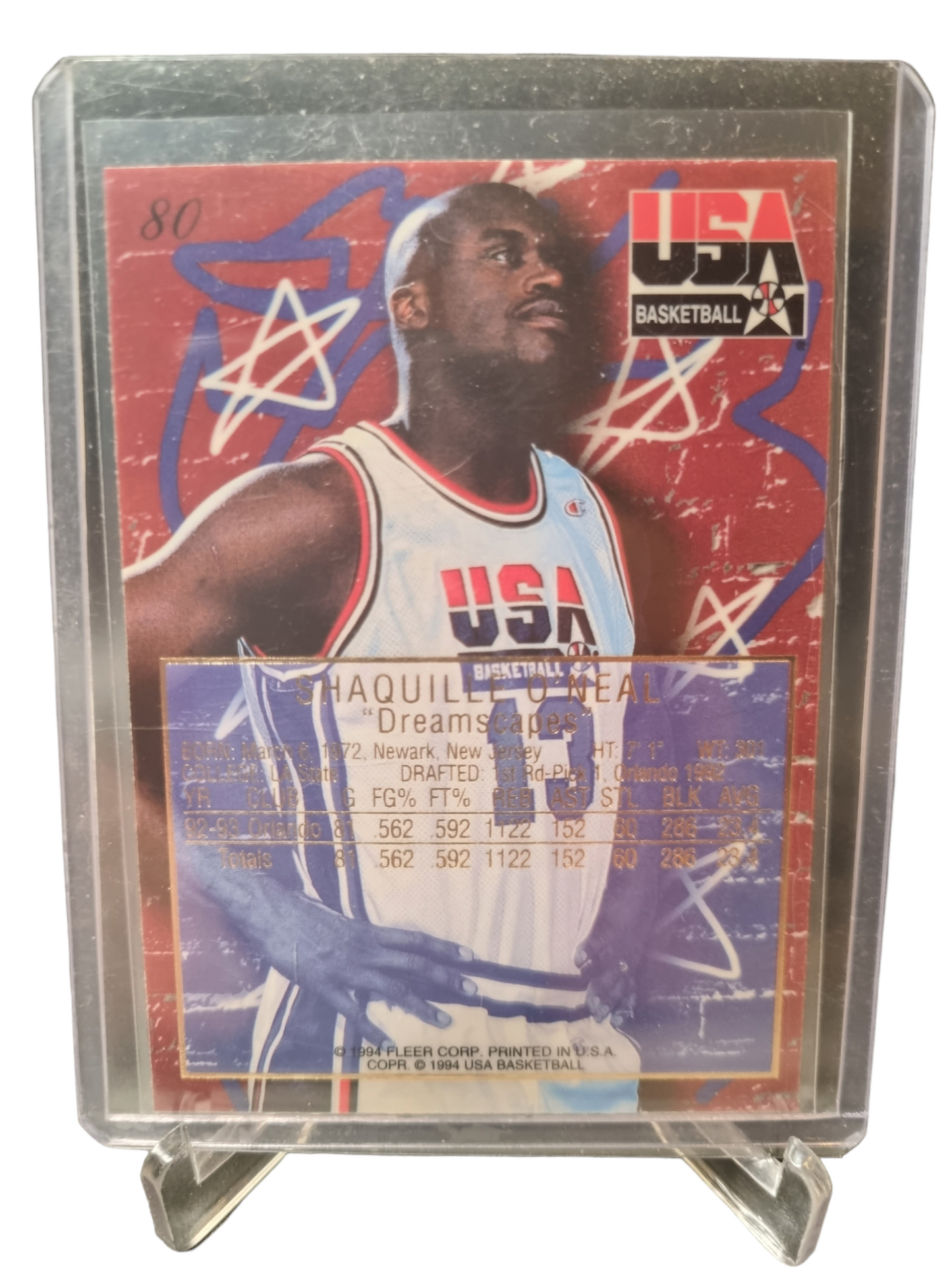 1994 Flair #80 Shaquille O'Neal USA Basketball Dreamscapes