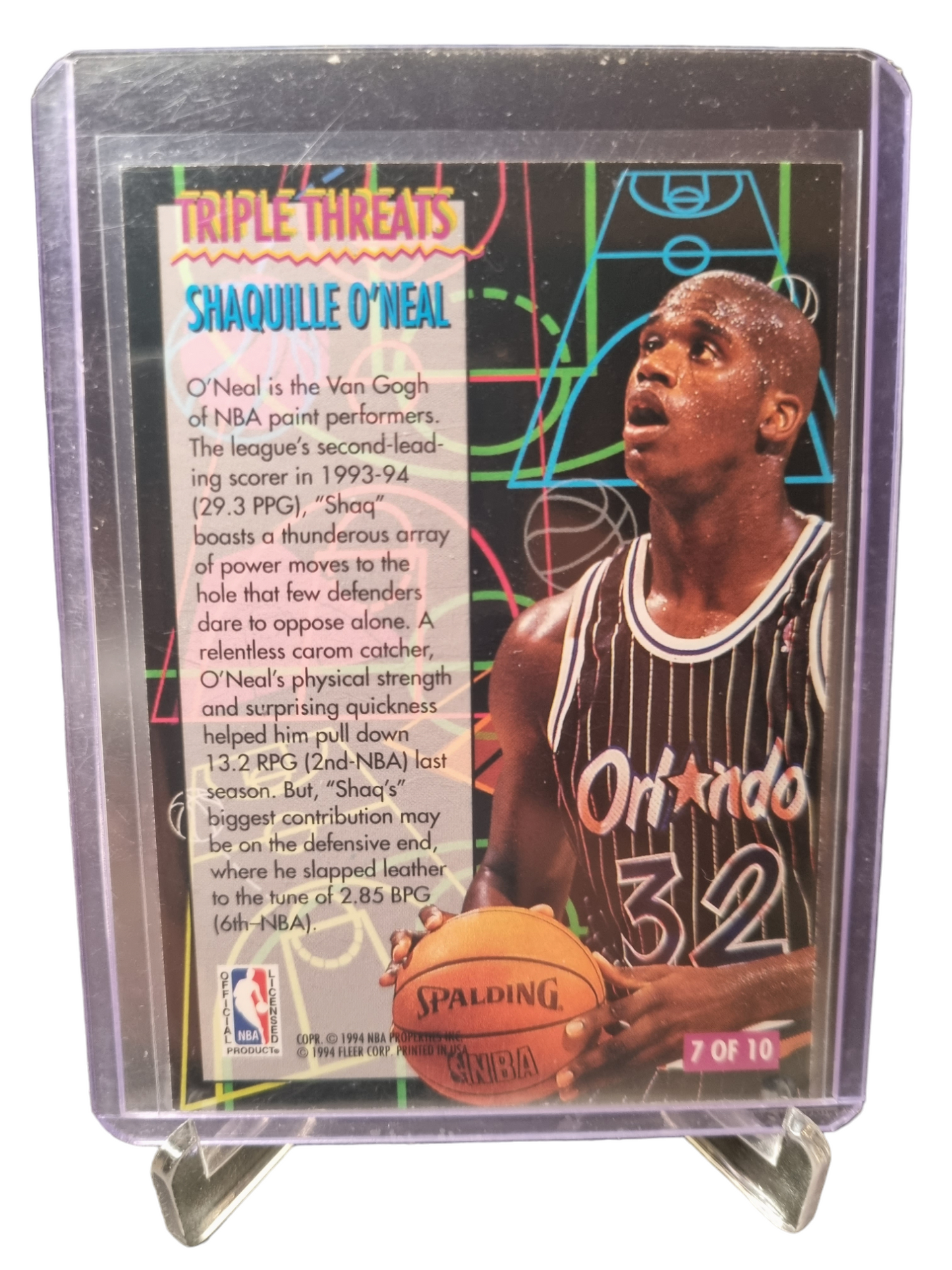 1994 Fleer #7 of 10 Shaquille O'Neal Triple Threats