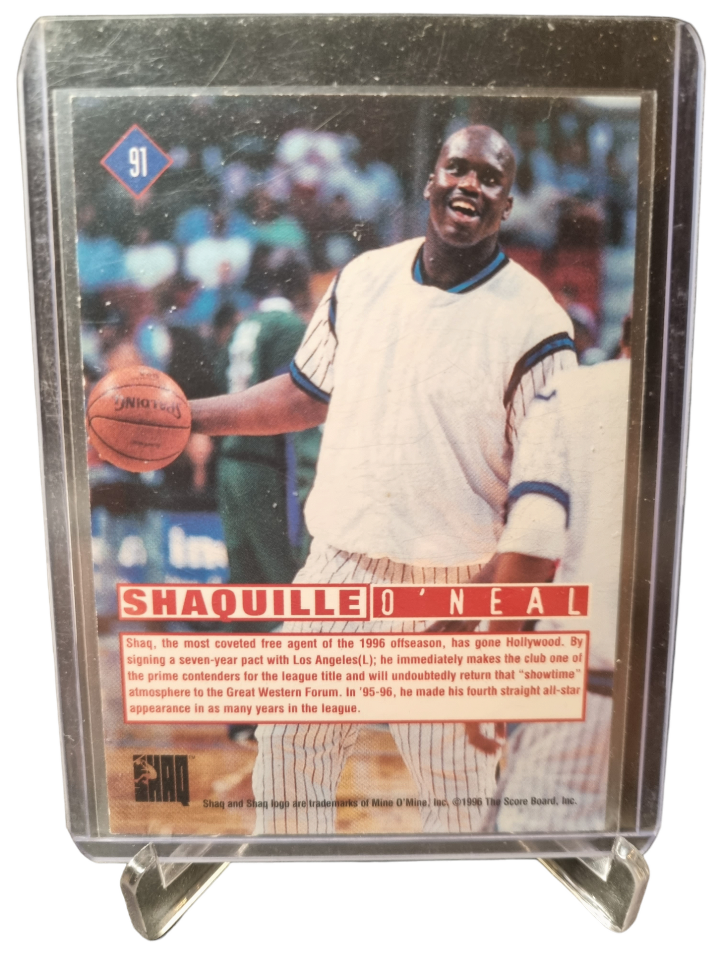 1996 Score #91 Shaquille O'Neal Basketball Greats