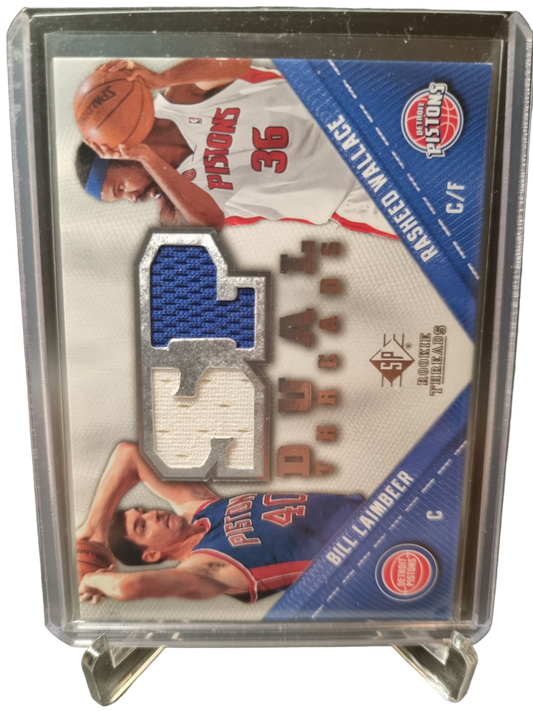 2008-09 NBA Rookie Threads #TD-WL Bill Laimbeer/Rasheed Wallace Duel Threads Game Worn Patch