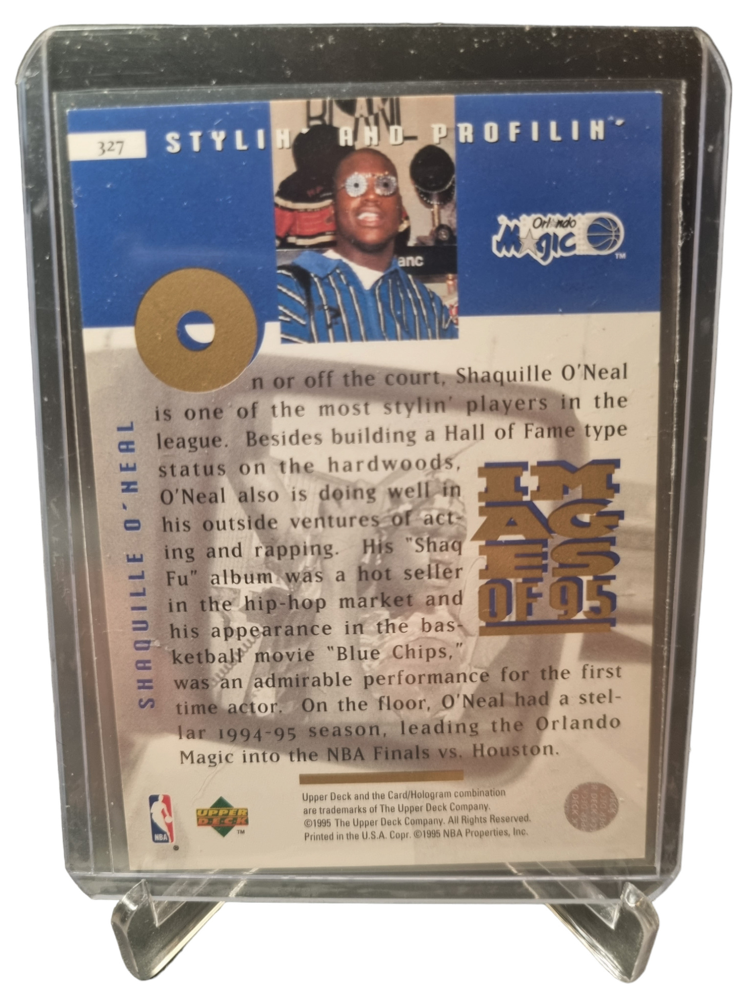 1995 Upper Deck #327 Shaquille O'Neal Images Of 95 Stylin and Profilin