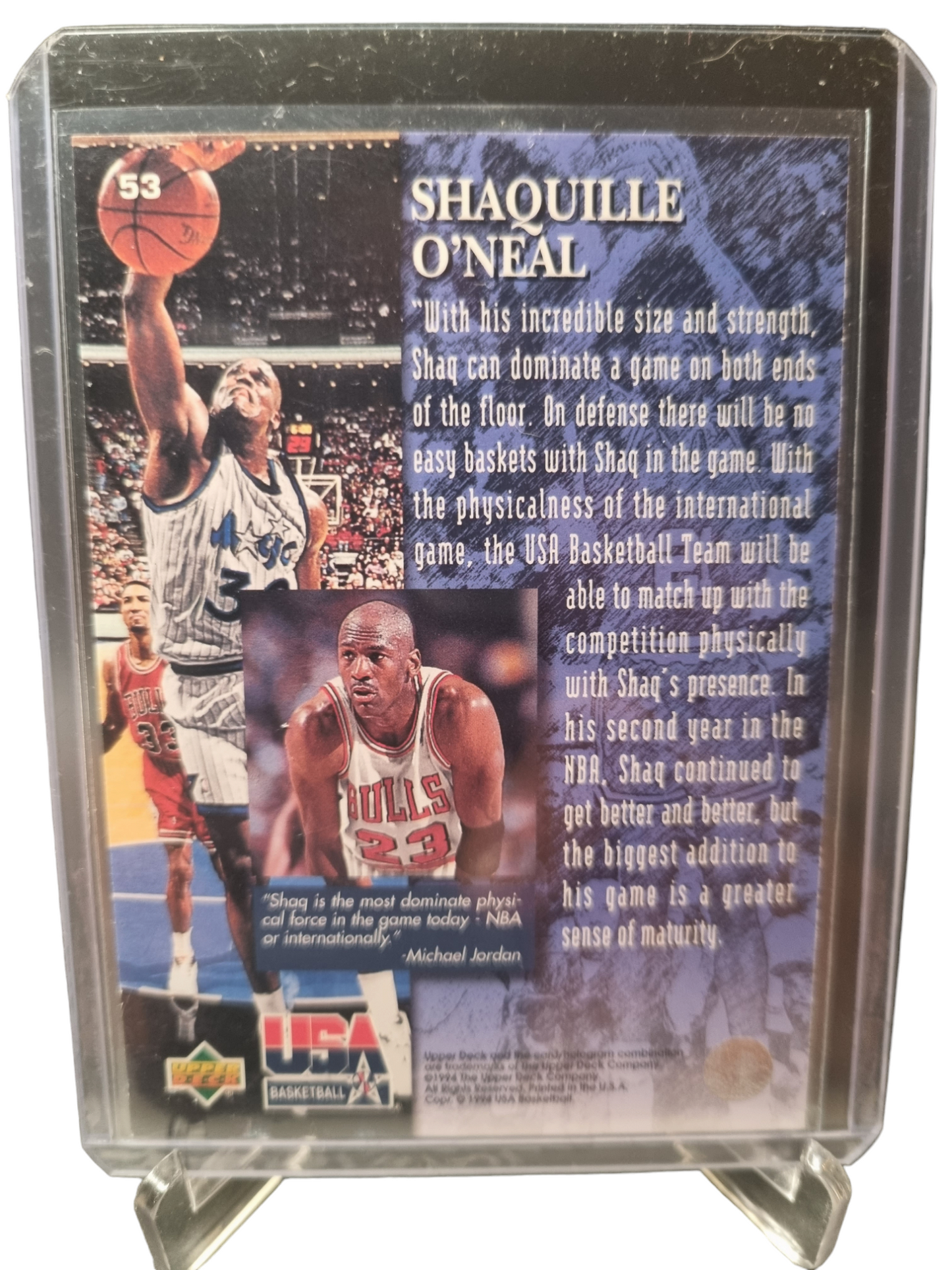 1994 Upper Deck #53 Shaquille O'Neal USA Basketball Gold Signature Upper Deck Gold Medal