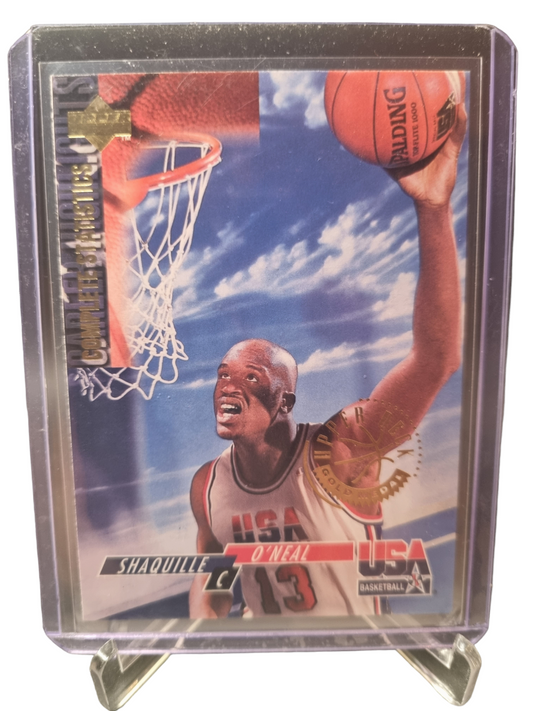 1994 Upper Deck #54 Shaquille O'Neal USA Basketball Complete Statistics Upper Deck Gold Medal