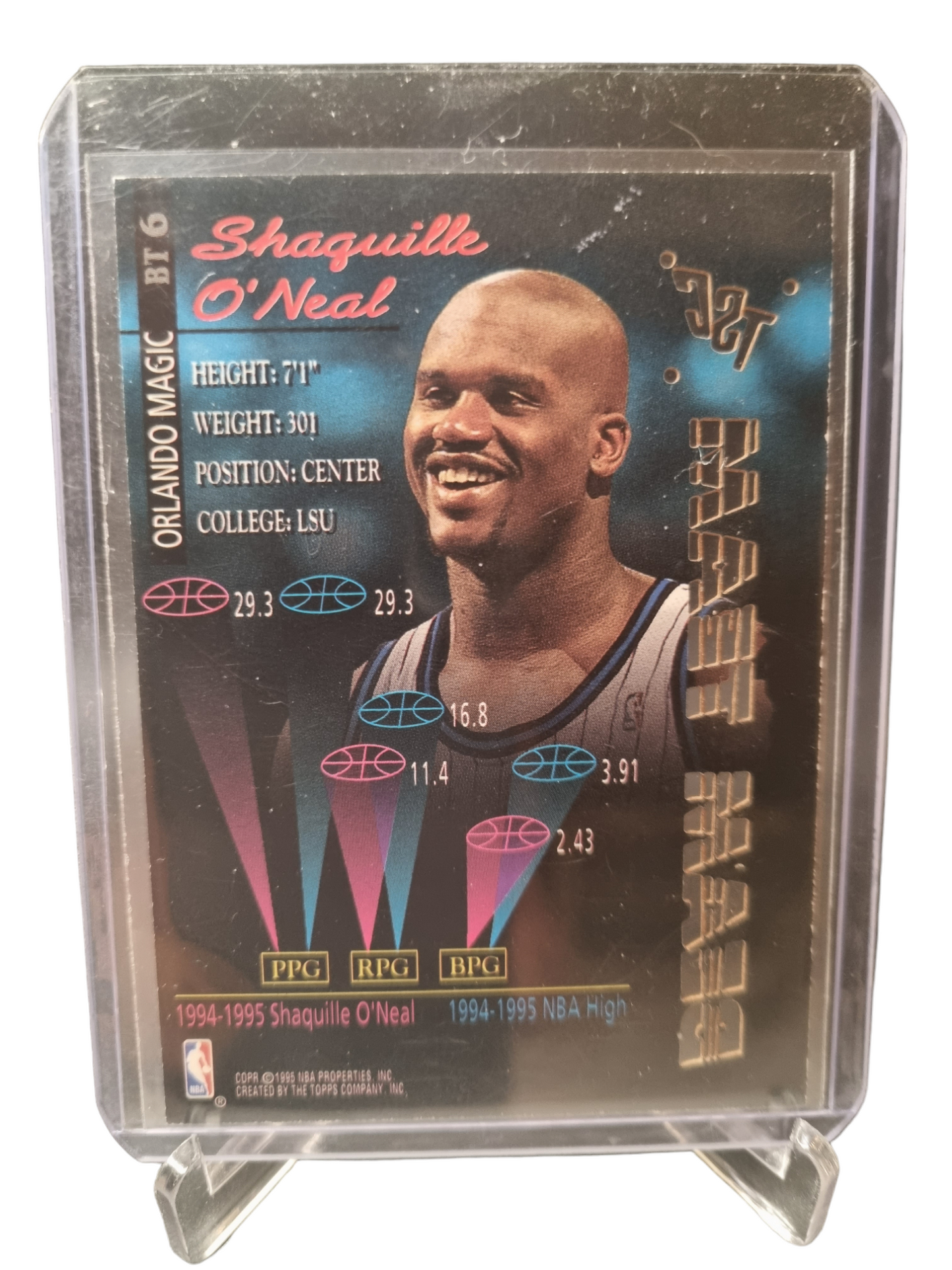 1995 Topps Stadium Club #BT6 Shaquille O'Neal Beam Team