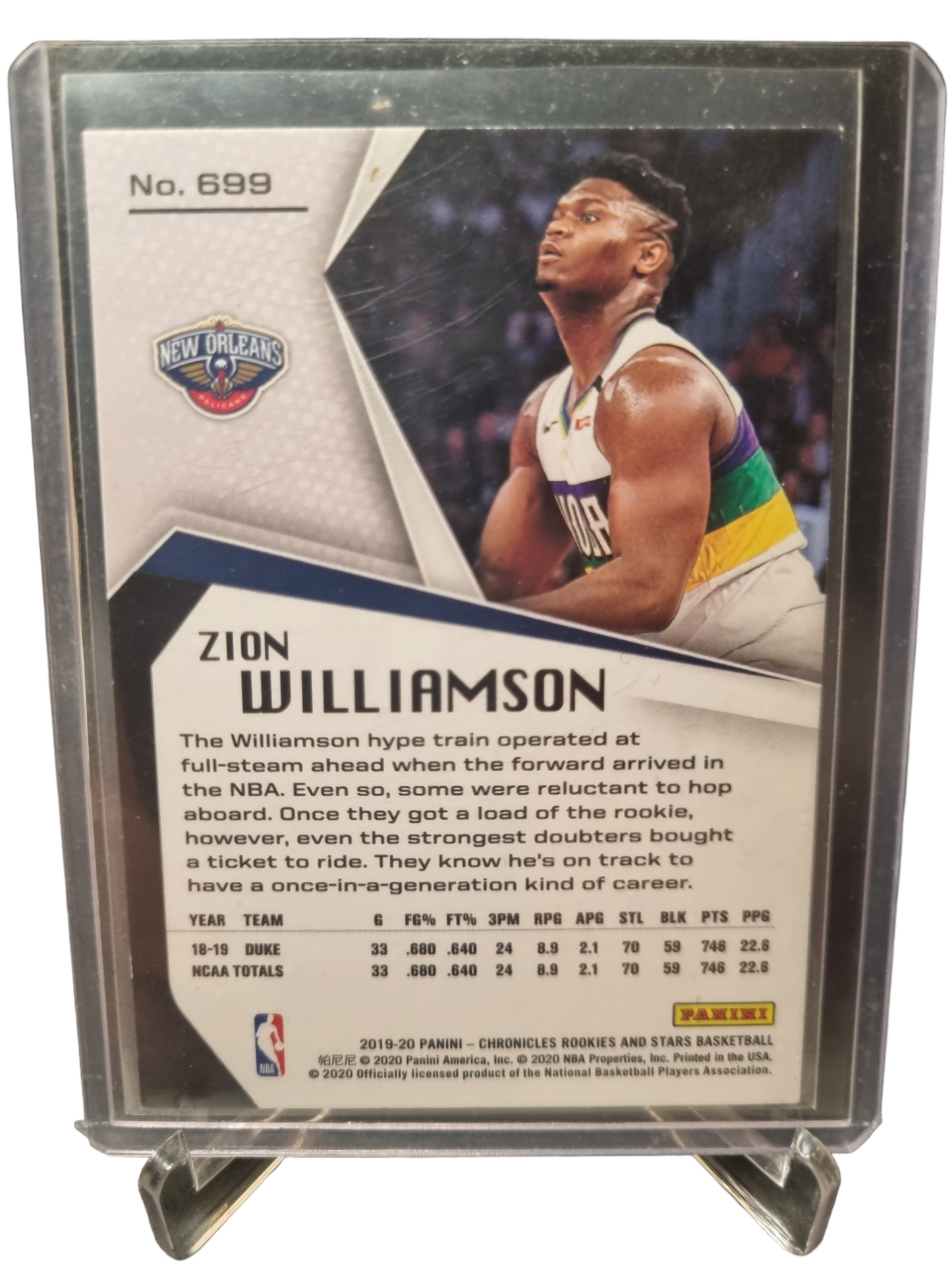 2019-20 Panini Chronicles Rookies and Stars #699 Zion Williamson Rookie Card