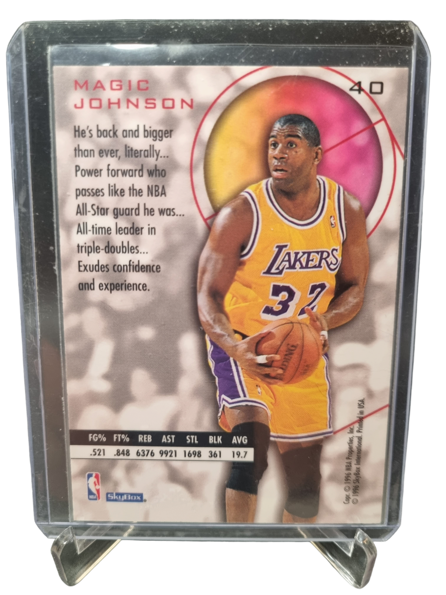 1996 Skybox #40 Magic Johnson EXL Black Border