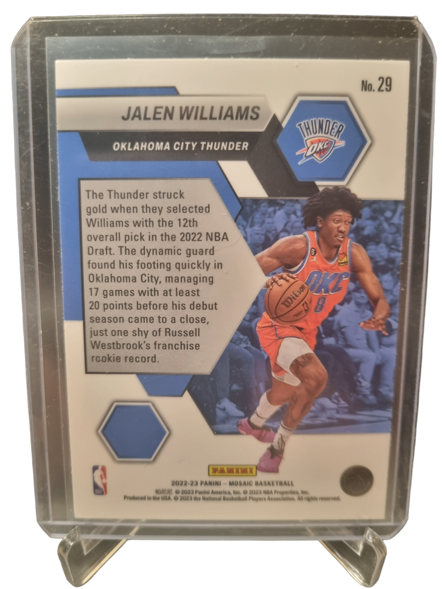 2022-23 Panini Mosaic #29 Jalen Williams Rookie Card Montage