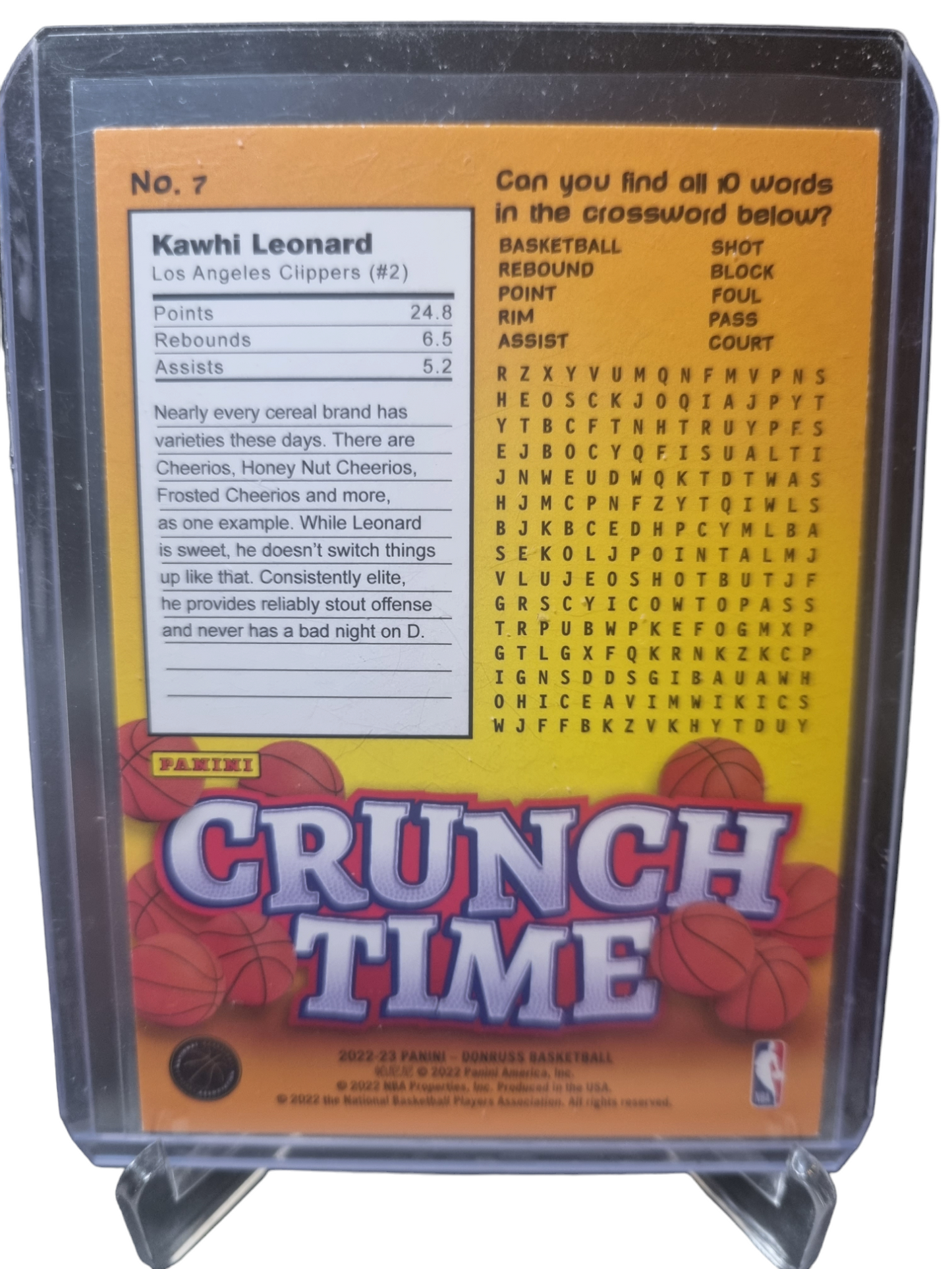 2022-23 Panini Donruss #7 Kawhi Leonard Crunch Time