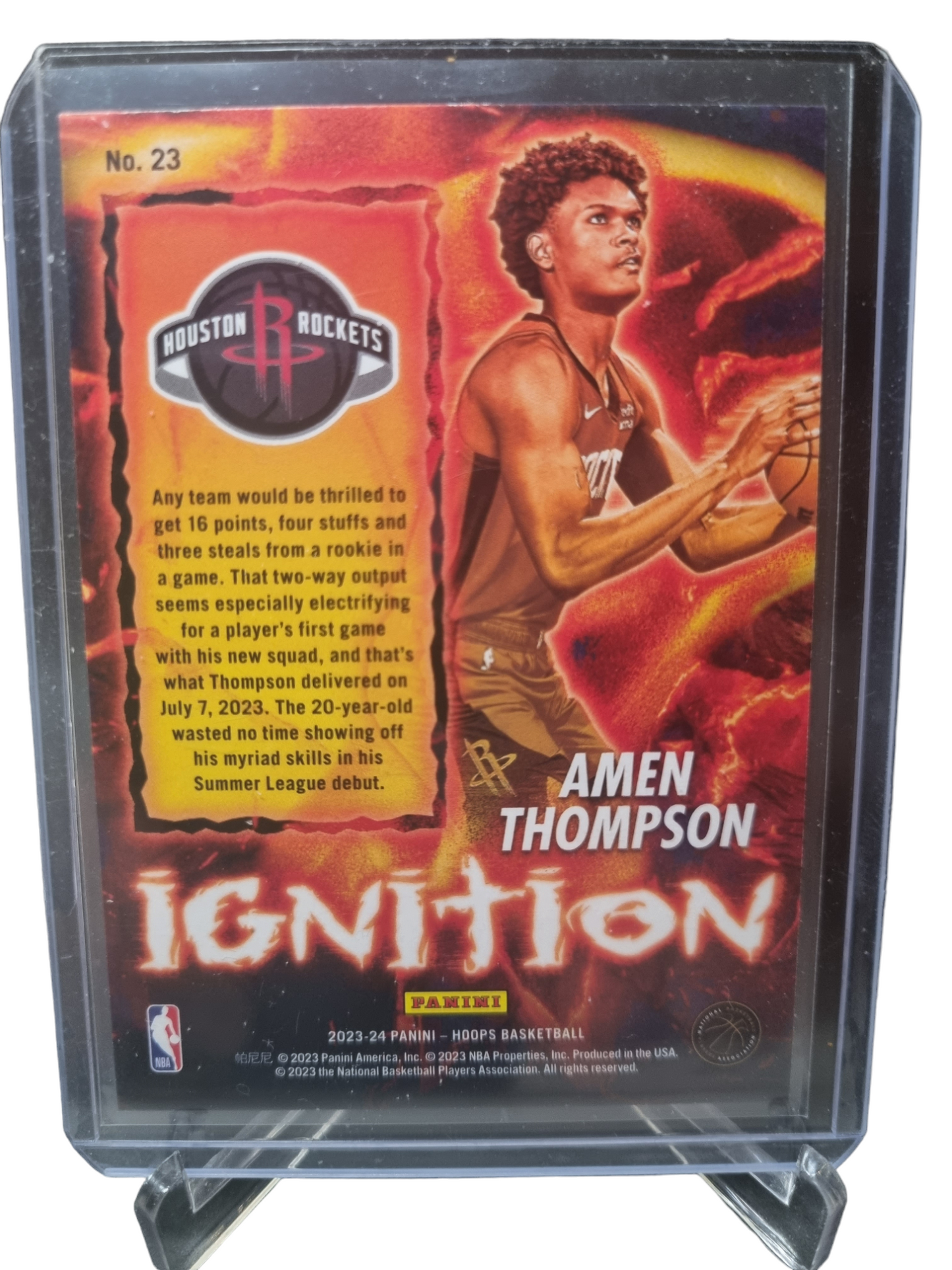 2023-24 Hoops #23 Amen Thompson Rookie Card Ignition