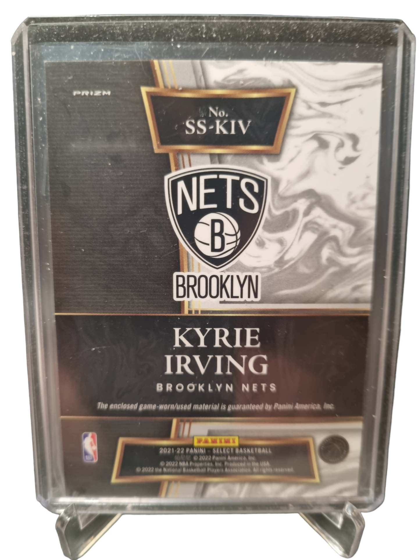 2021-22 Panini Select #SS-KIV Kyrie Irving silver Prizm Game Worn Patch