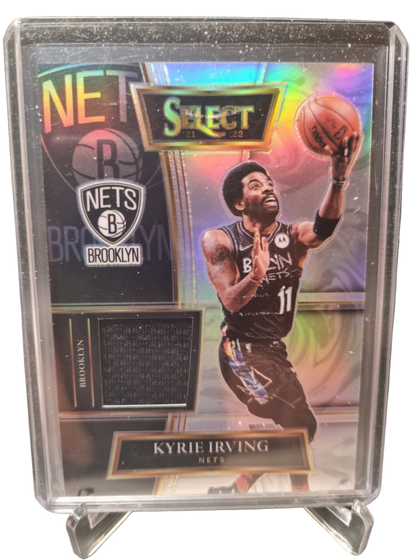 2021-22 Panini Select #SS-KIV Kyrie Irving silver Prizm Game Worn Patch