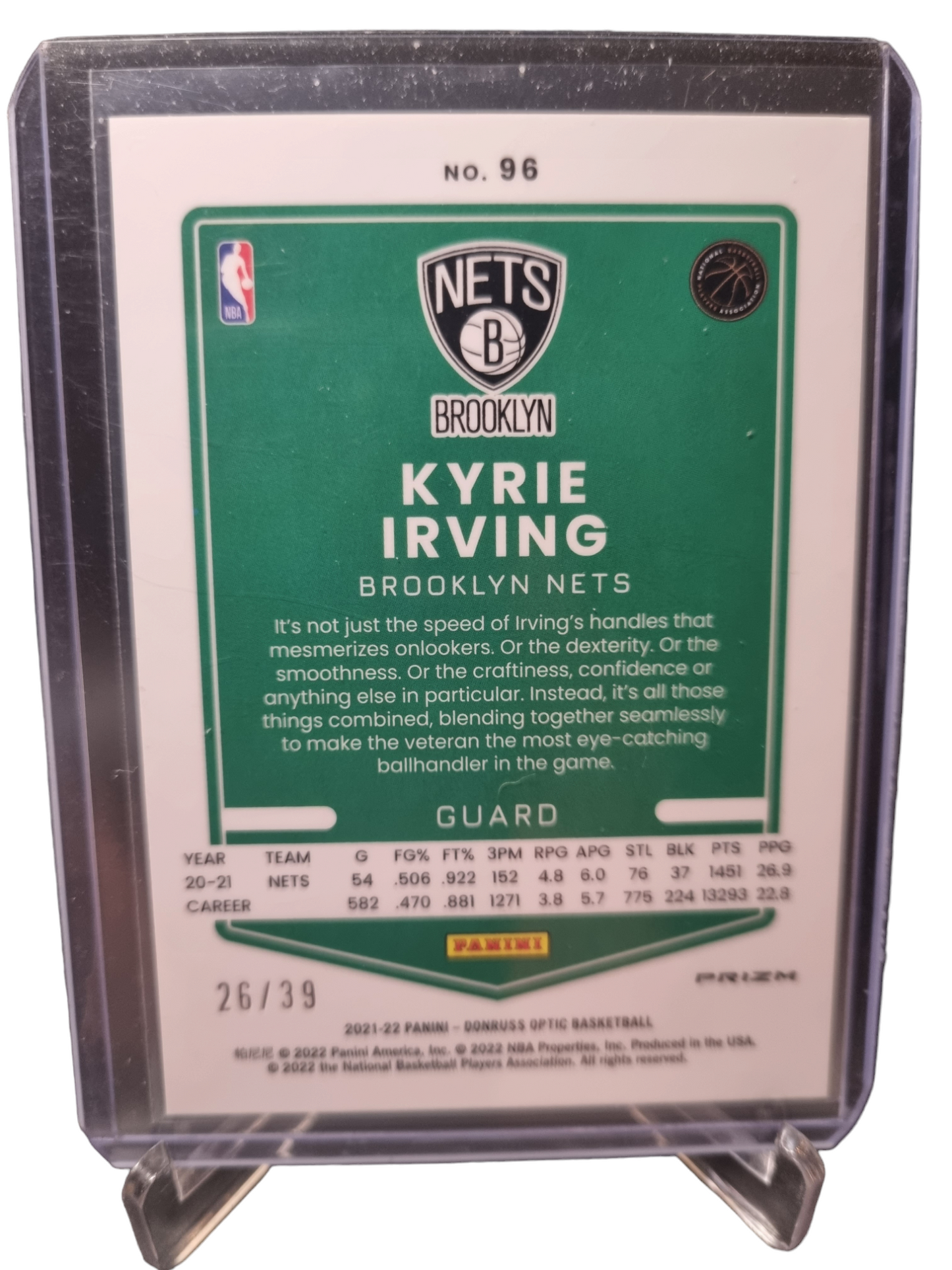 2021-22 Panini Donruss Optic #96 Kyrie Irving Prizm 26/39