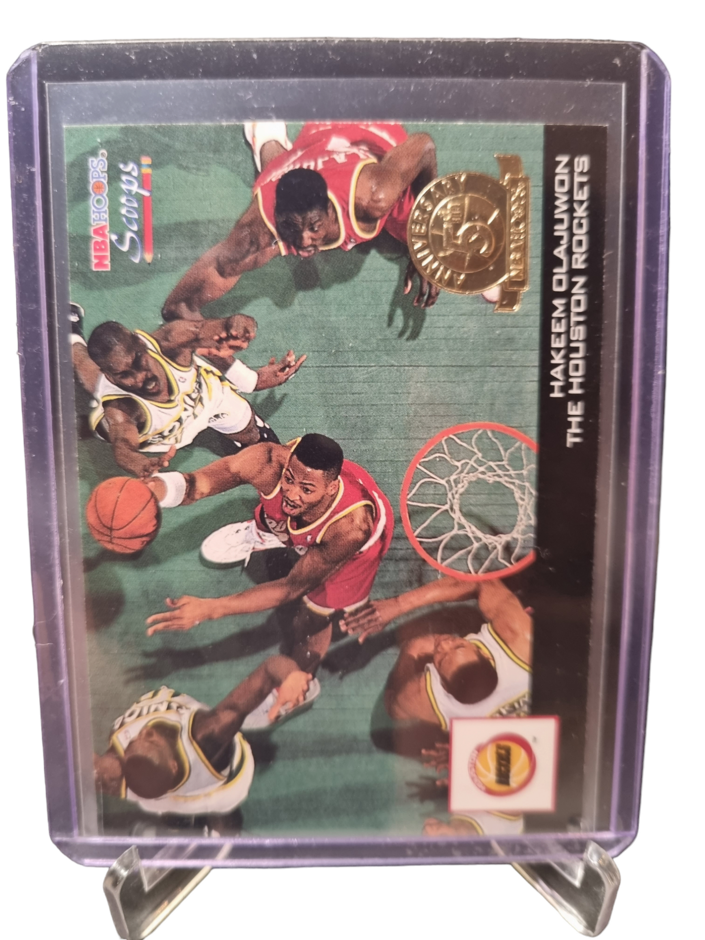 1994 Hoops #HS10 Hakeem Olajuwon Hoops Scoops 5th Anniversary