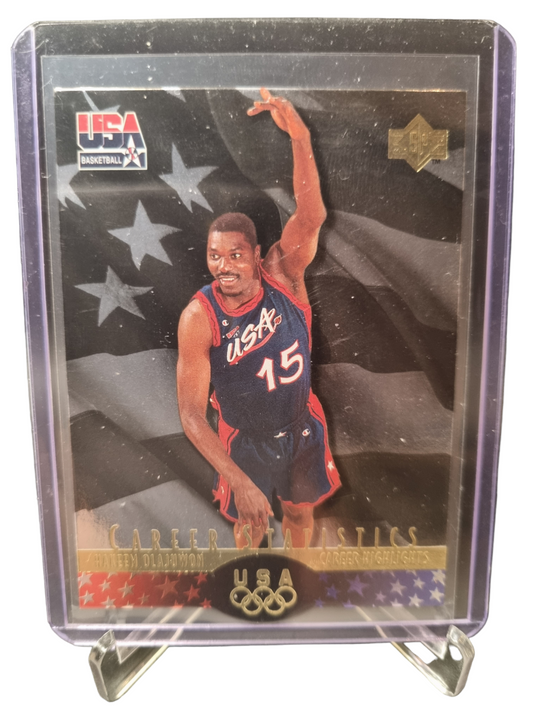 1996 Upper Deck #5 Hakeem Olajuwon USA Basketball Career Highlights