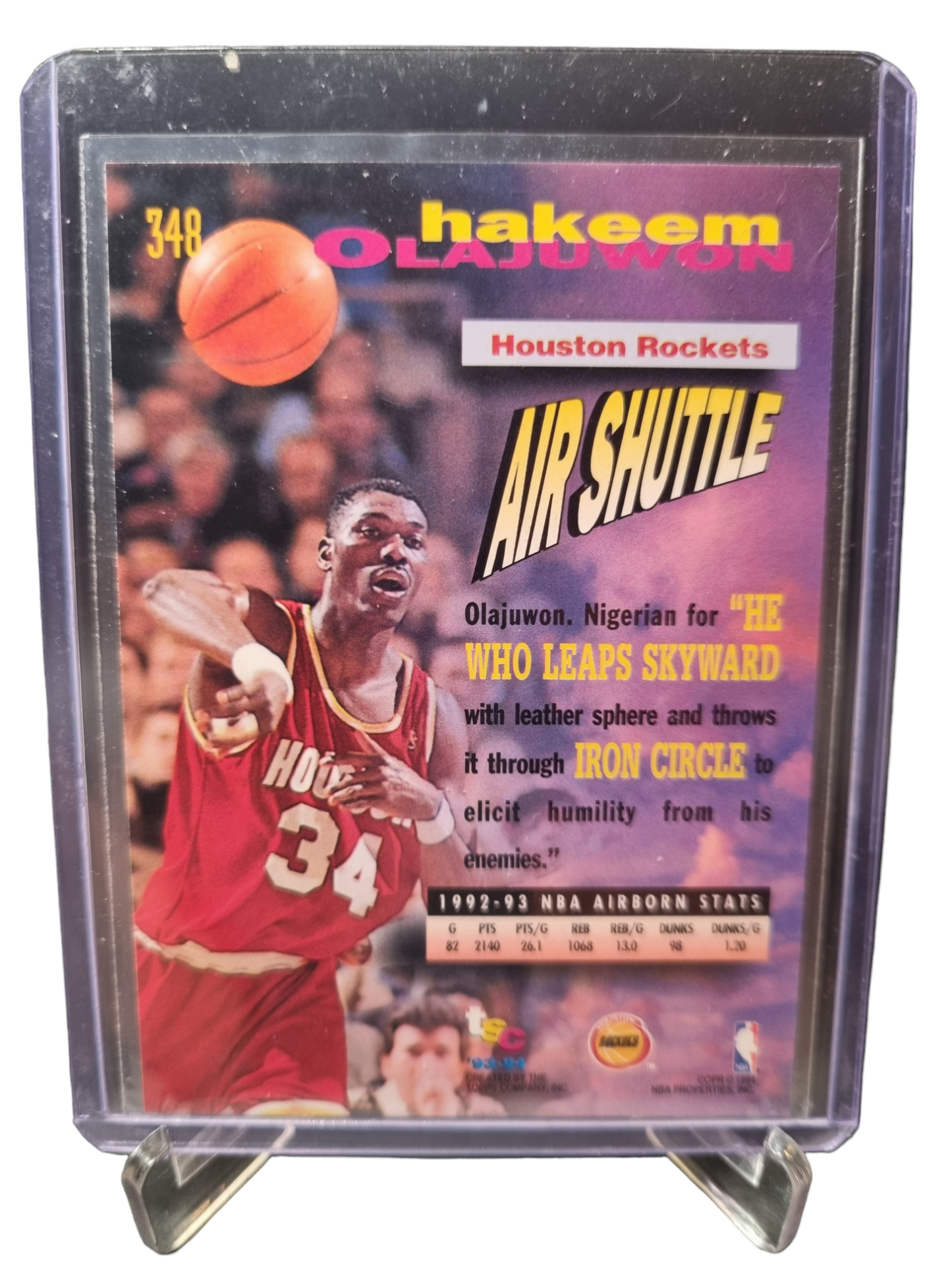 1993-94 Topps Stadium Club #348 Hakeem Olajuwon Frequent Flyers