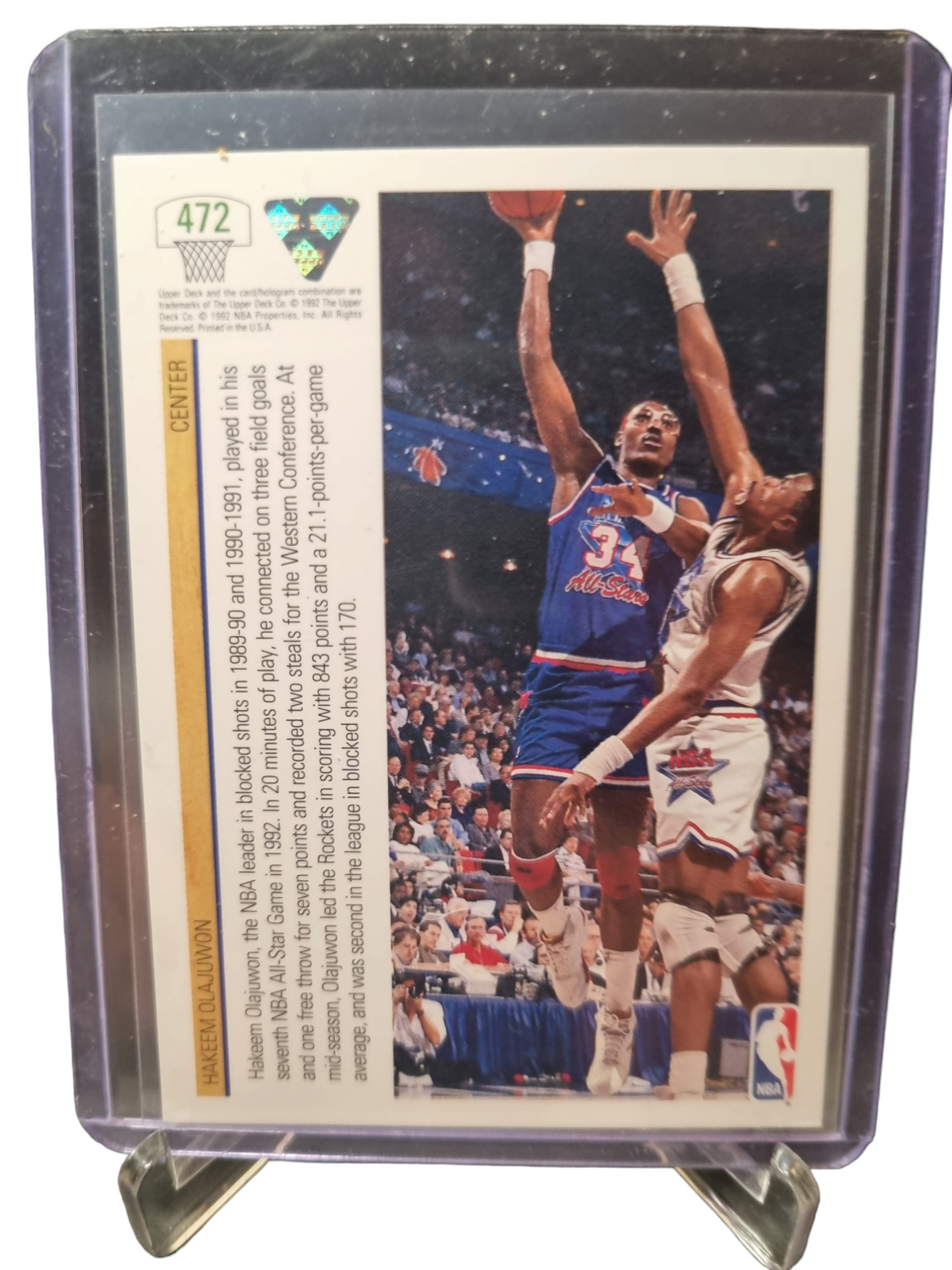 1991 Upper Deck #472 Hakeem Olajuwon West All-Star