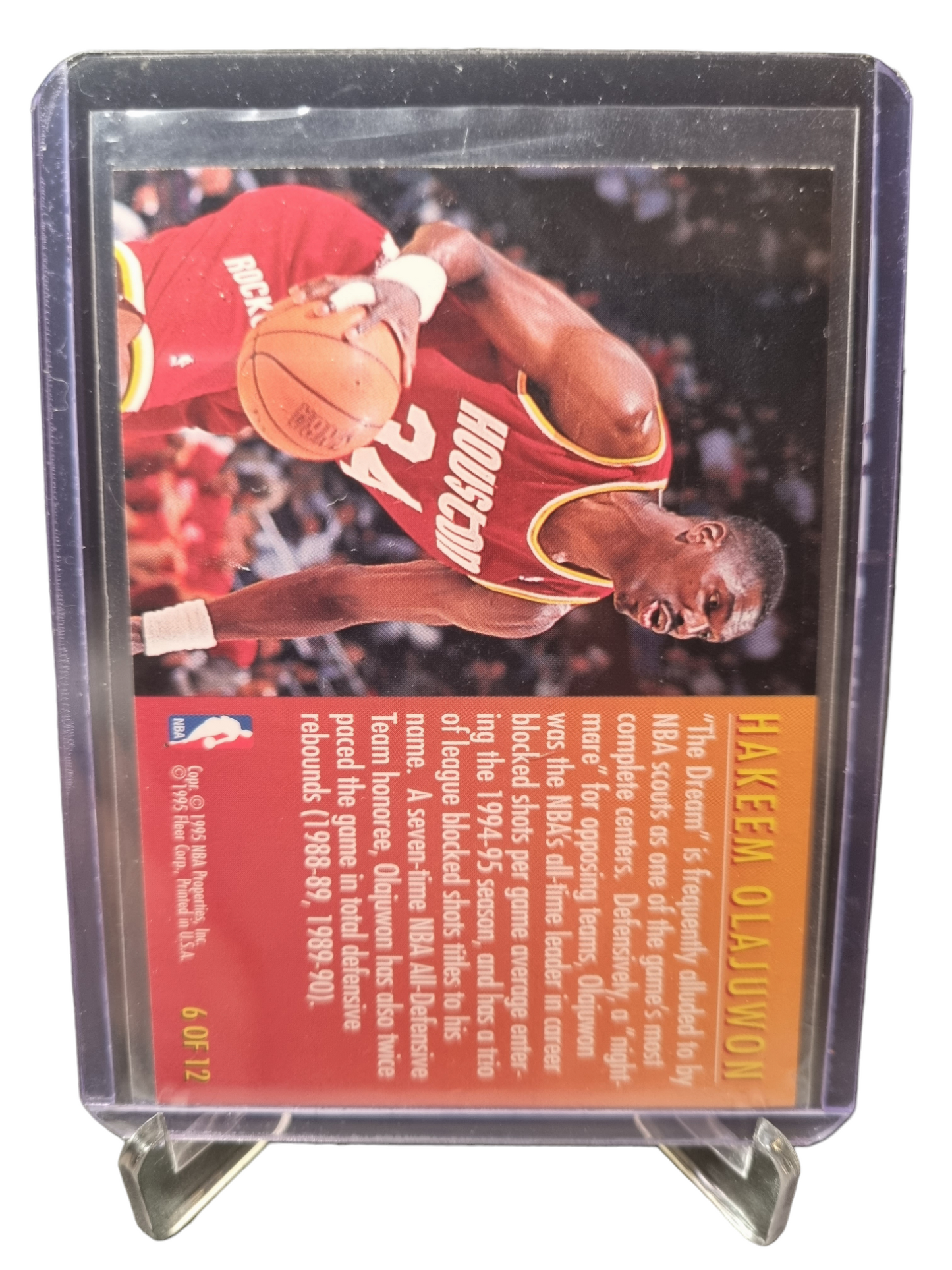 1995-96 Fleer #6 of 12 Hakeem Olajuwon Total D