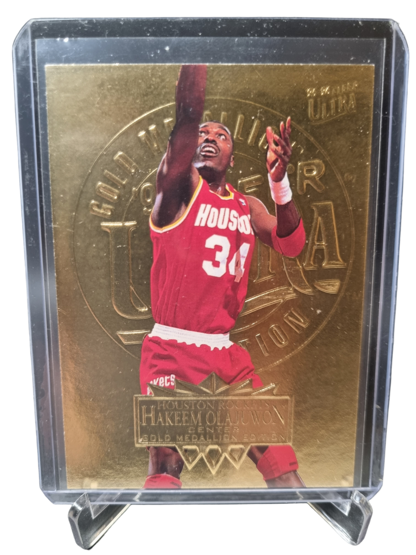 1995-96 Fleer #70 Hakeem Olajuwon Gold Medallion Edition