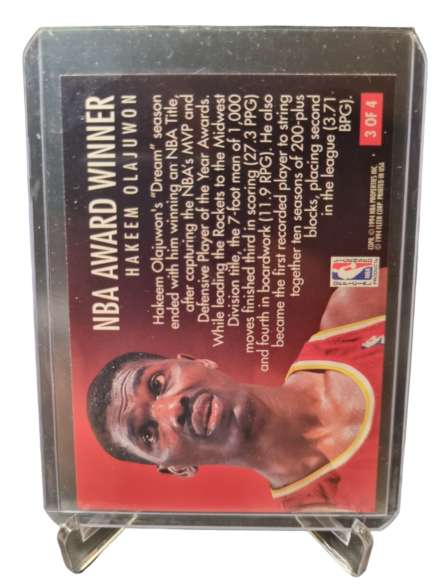 1994-95 Fleer #3 of 4 Hakeem Olajuwon MVP/Defensive Player Of The Year