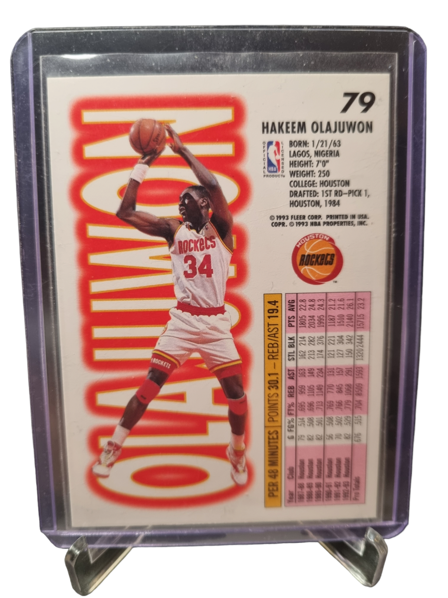 1993-94 Fleer #79 Hakeem Olajuwon