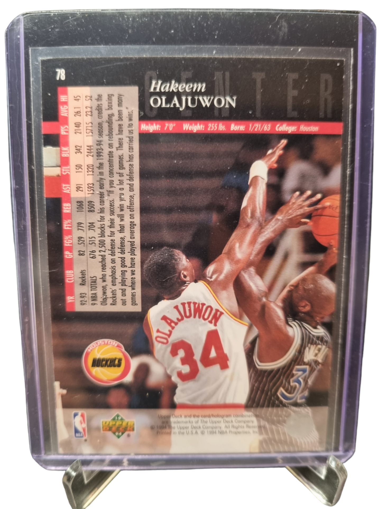 1994 Upper Deck #78 Hakeem Olajuwon