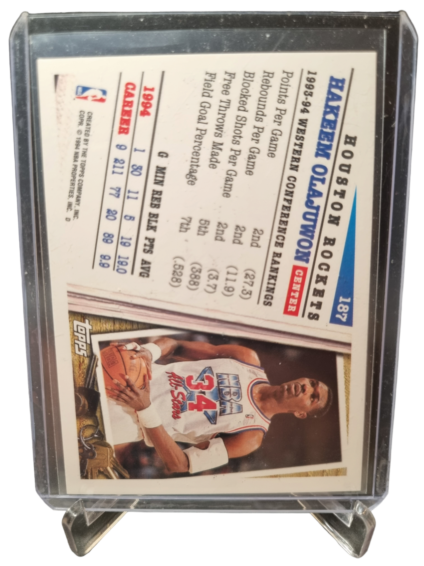 1994 Topps #187 Hakeem Olajuwon All-Star Gold