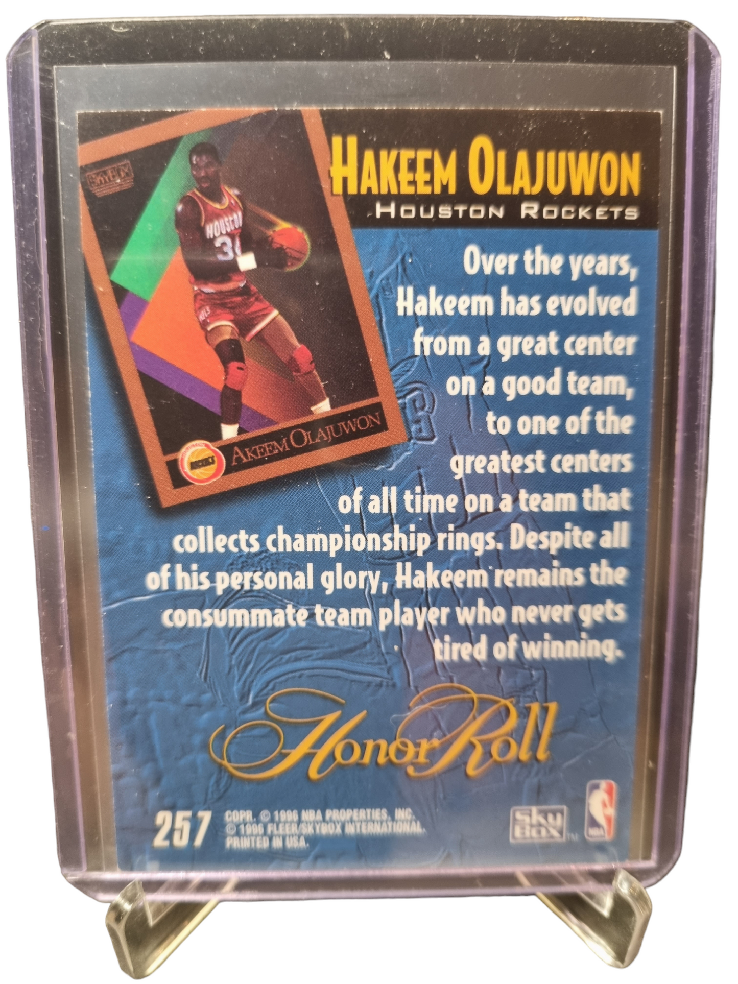 1996 Skybox #257 Hakeem Olajuwon Honor Roll