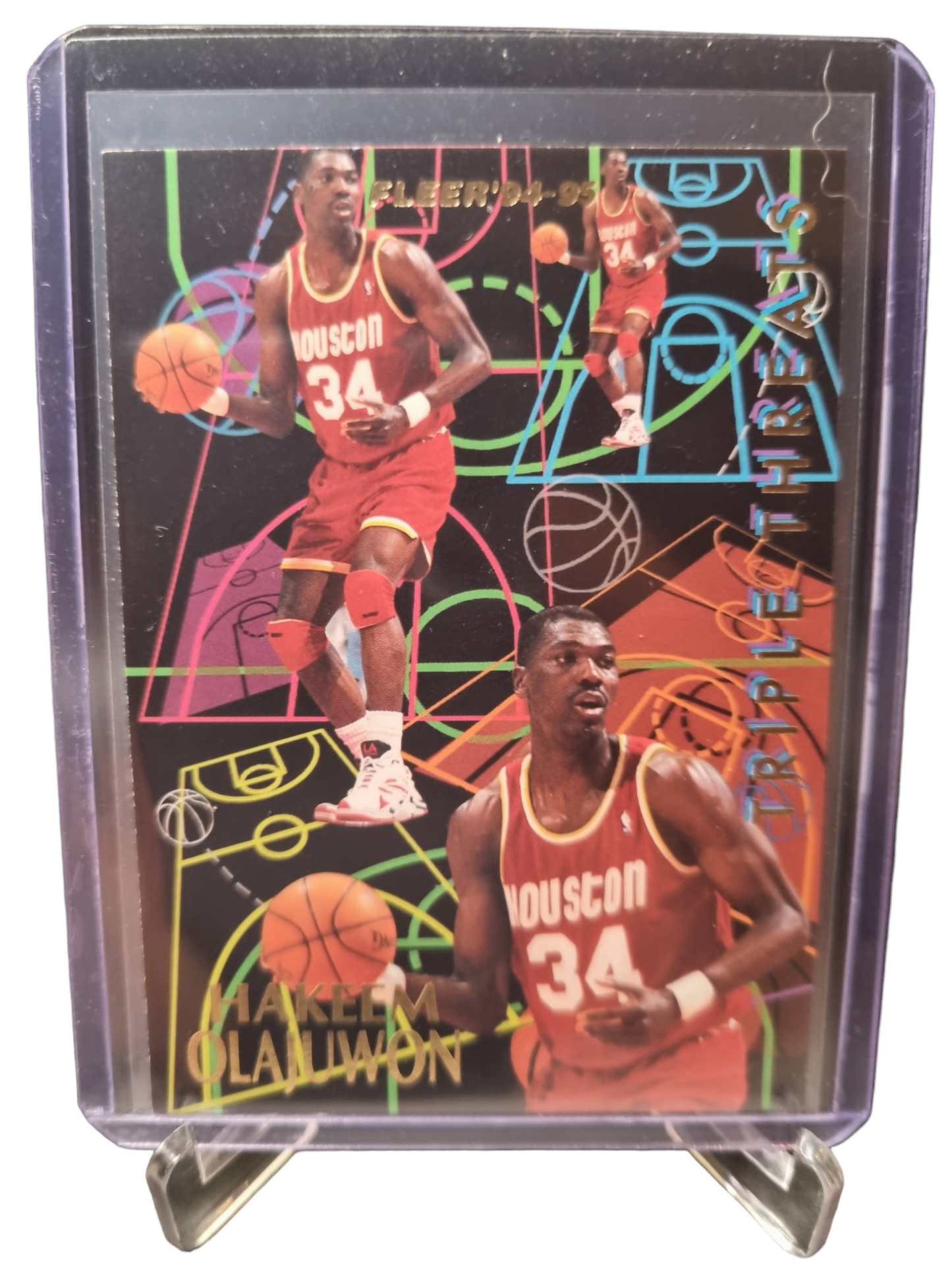 1994-95 Fleer #6 of 10 Hakeem Olajuwon Triple Threats