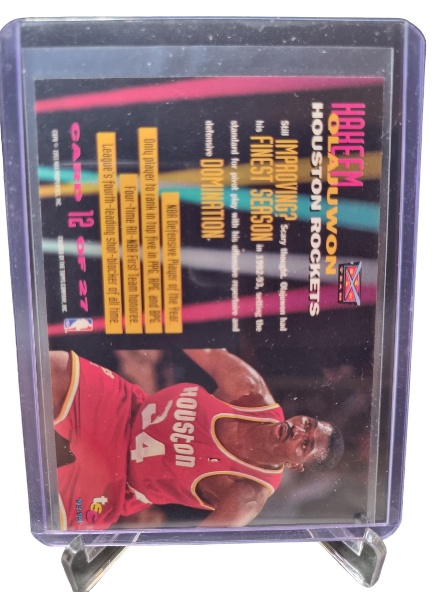 1993-94 Topps Stadium Club #12 of 27 Hakeem Olajuwon Beam Team