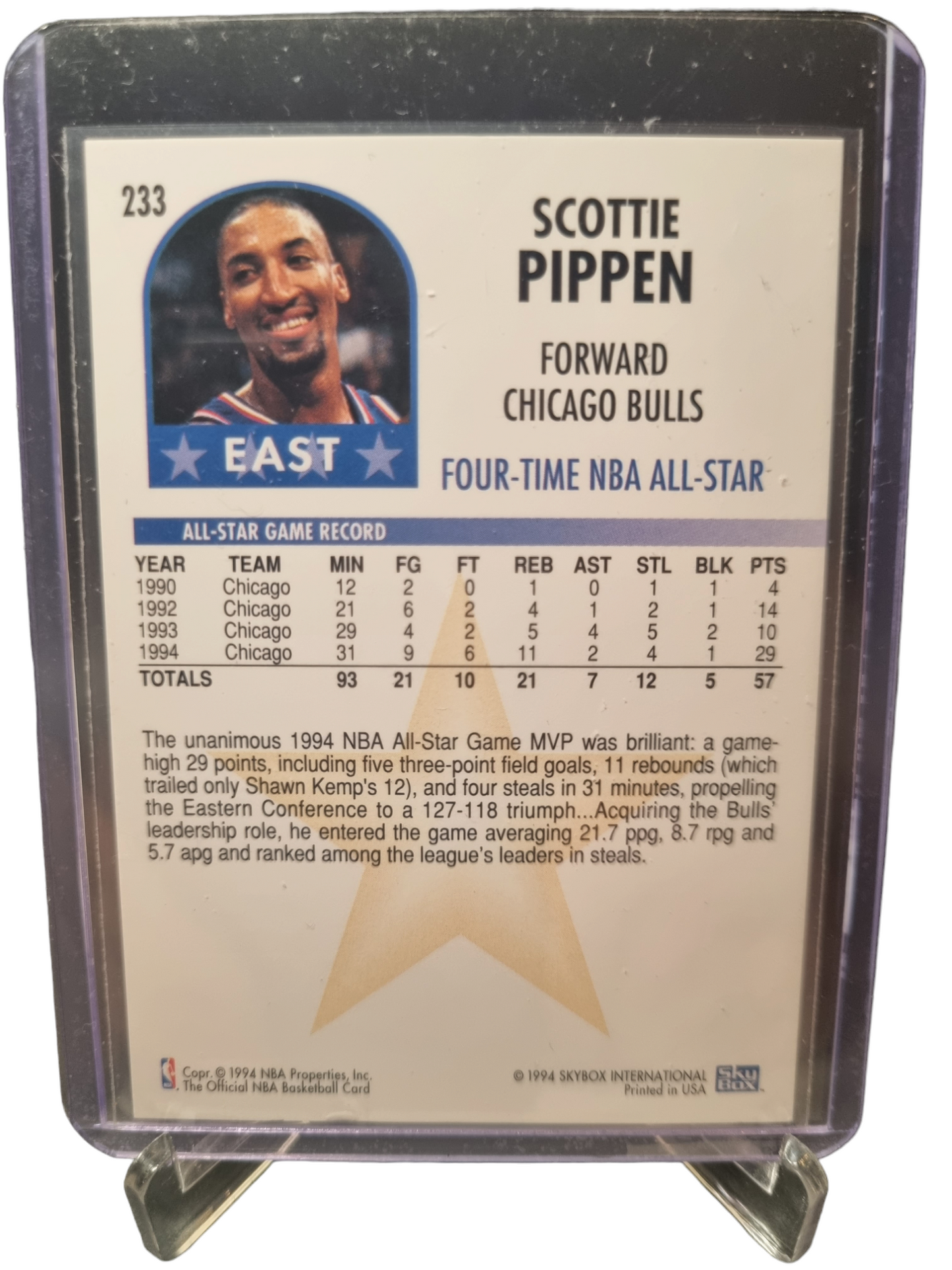 1994 Hoops #233 Scottie Pippen East All-Star