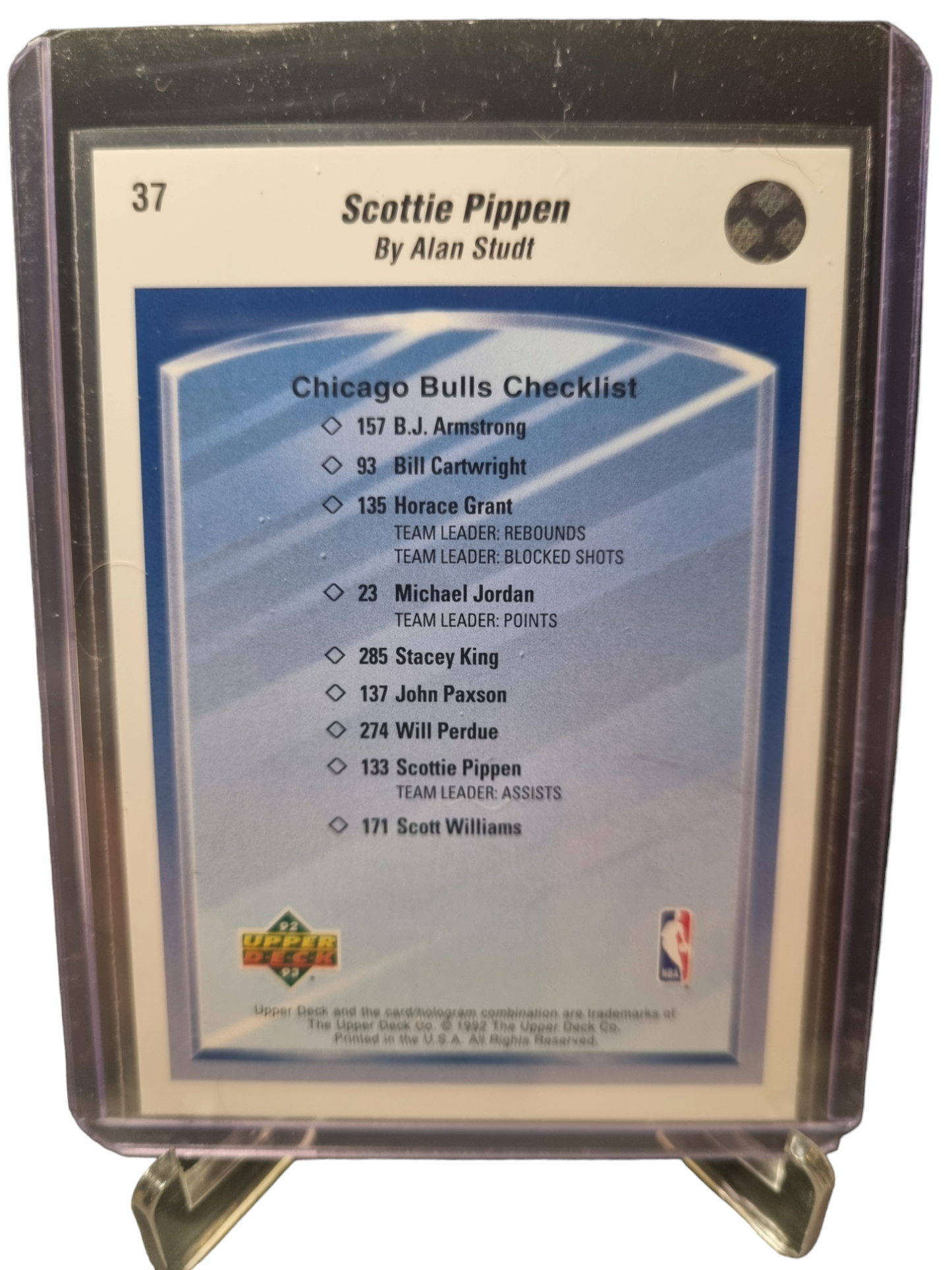 1992 Upper Deck #37 Scottie Pippen Checklist