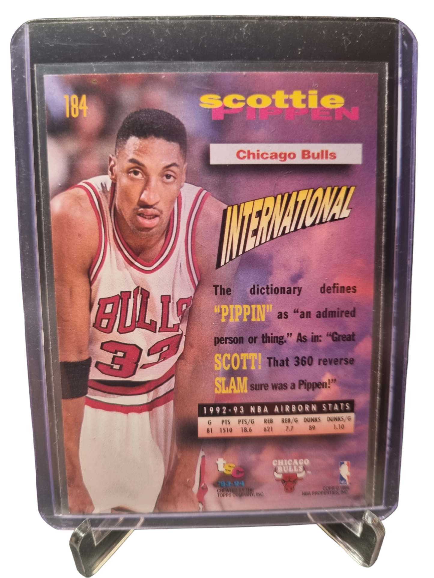 1993-94 Topps stadium Club #184 Scottie Pippen Frequent Flyers