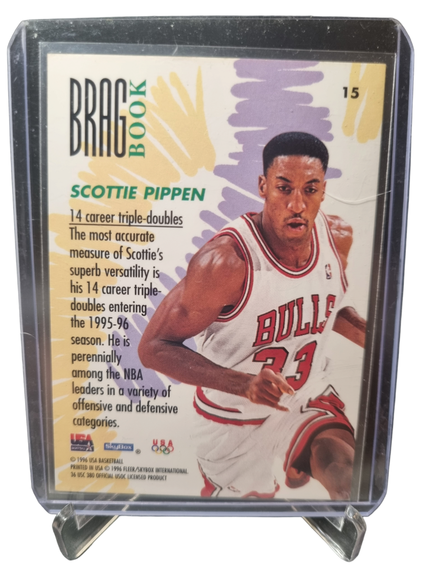 1996 Fleer #15 Scottie Pippen USA Basketball Brag Book