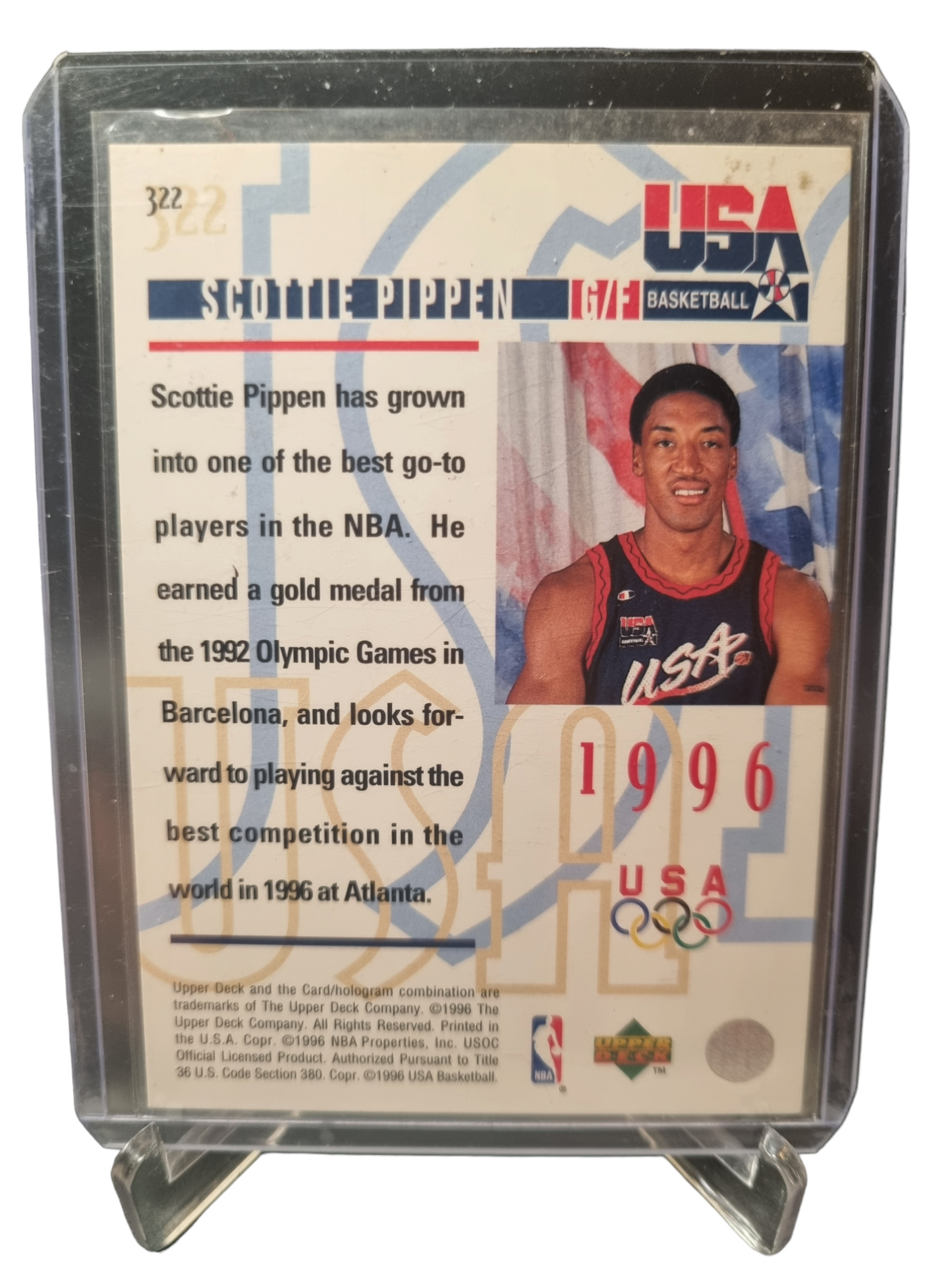 1996 Upper Deck #322 Scottie Pippen USA Basketball 1996