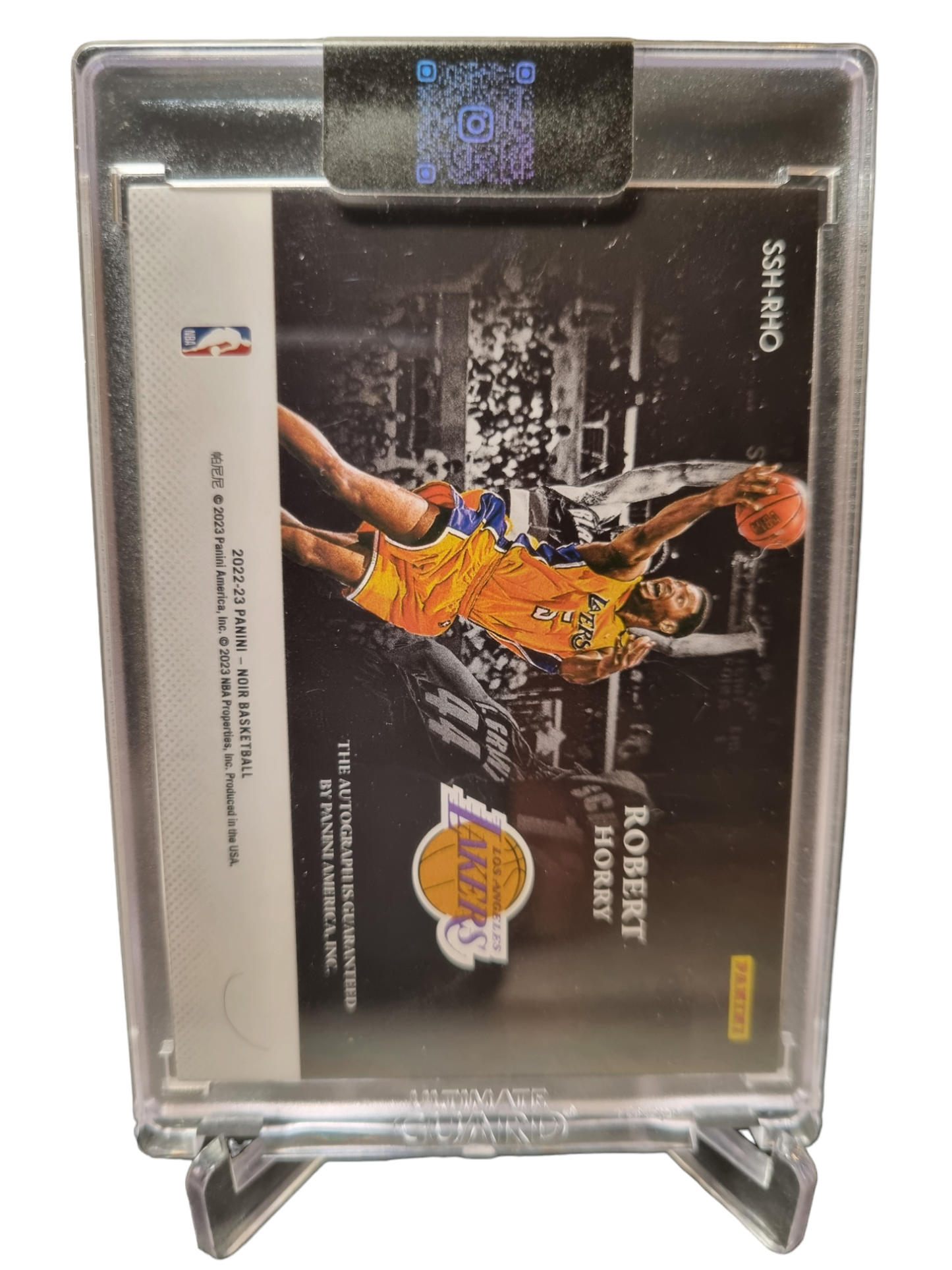 2022-23 Panini Noir #SSH-RHO Robert Horry Spotlight Signatures on Card Autograph 76/99