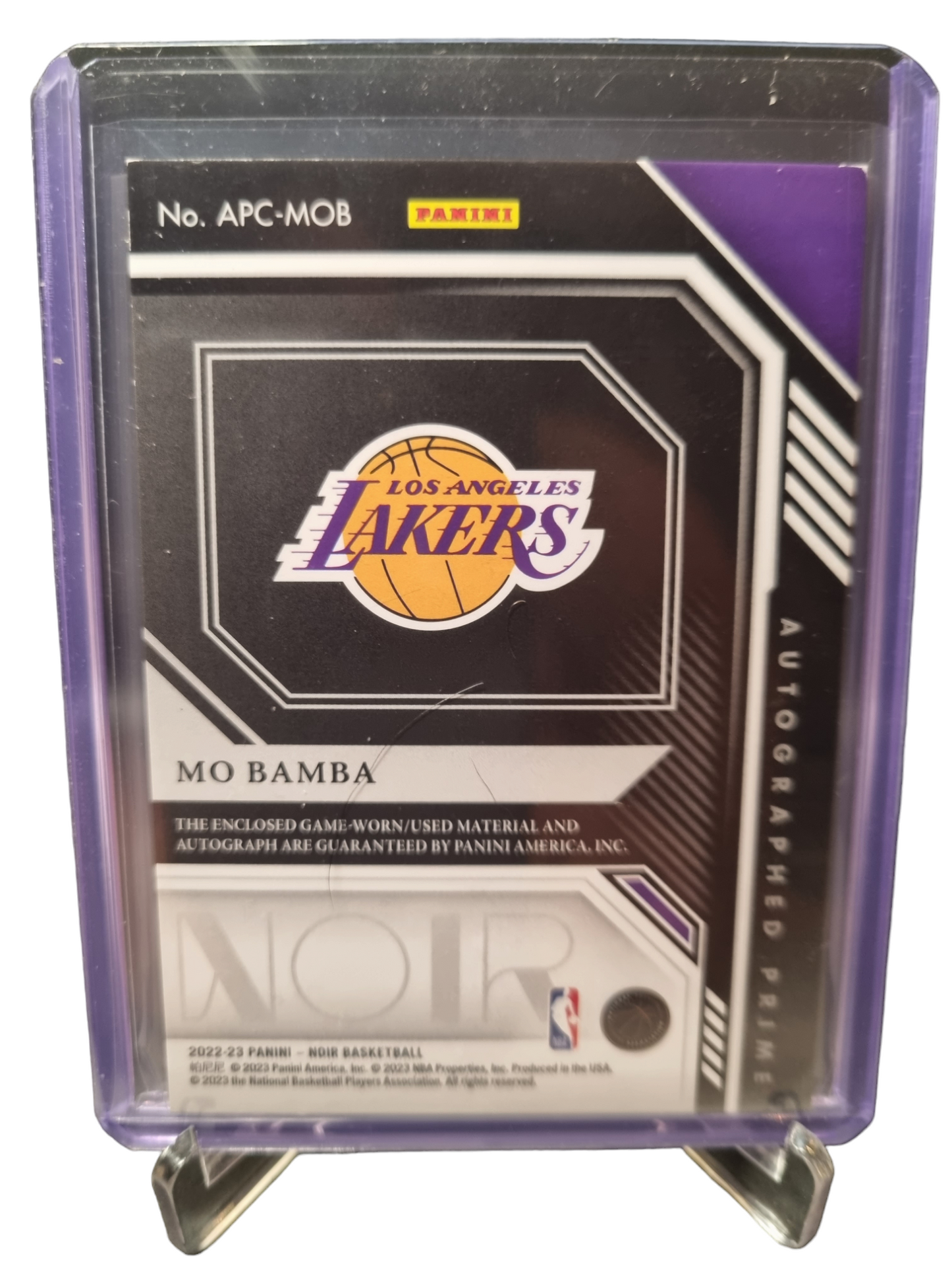 2022-23 Panini Noir #APC-MOB Mo Bamba Patch Autograph 03/40