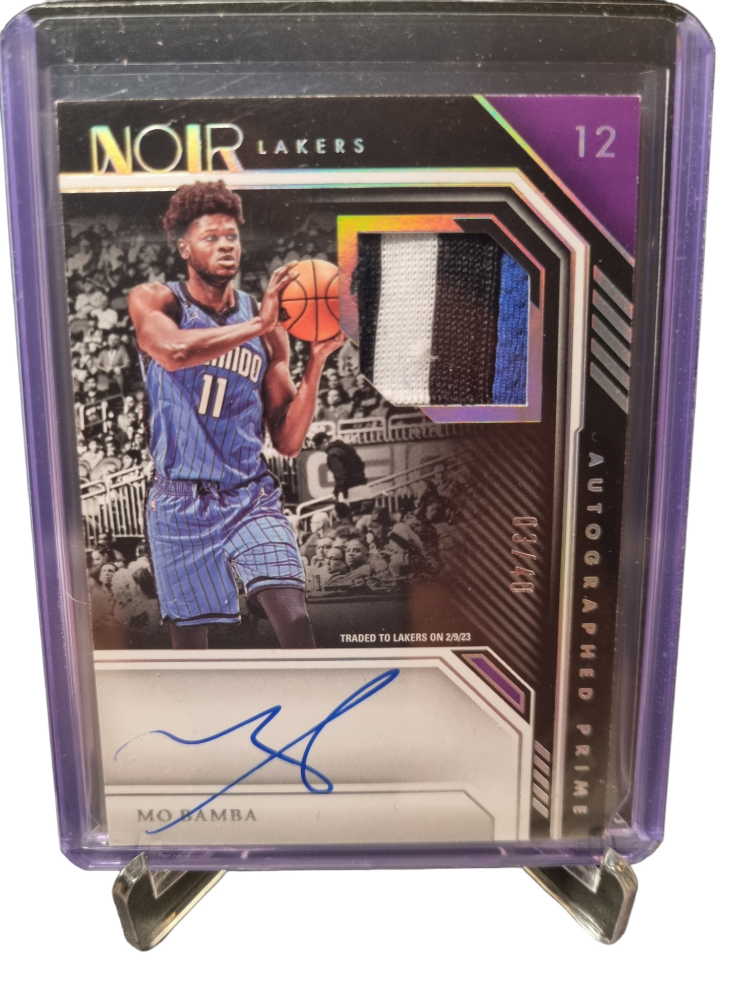 2022-23 Panini Noir #APC-MOB Mo Bamba Patch Autograph 03/40