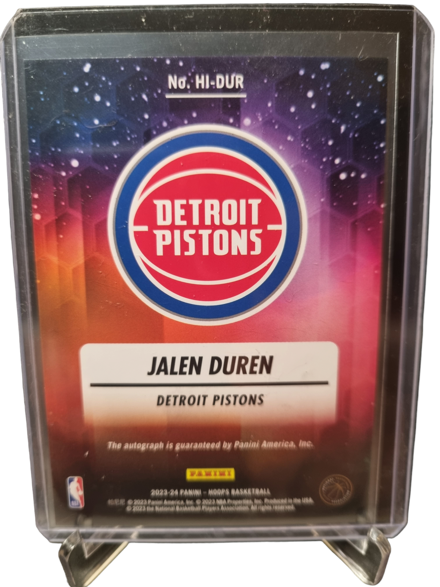 2023-24 Panini Hoops #HI-DUR Jalen Duren Hoops Ink Autograph