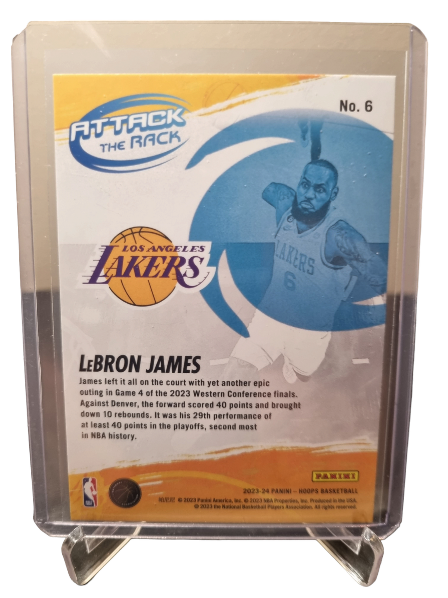 2023-24 Panini Hoops #6 Lebron James Attack The Rack