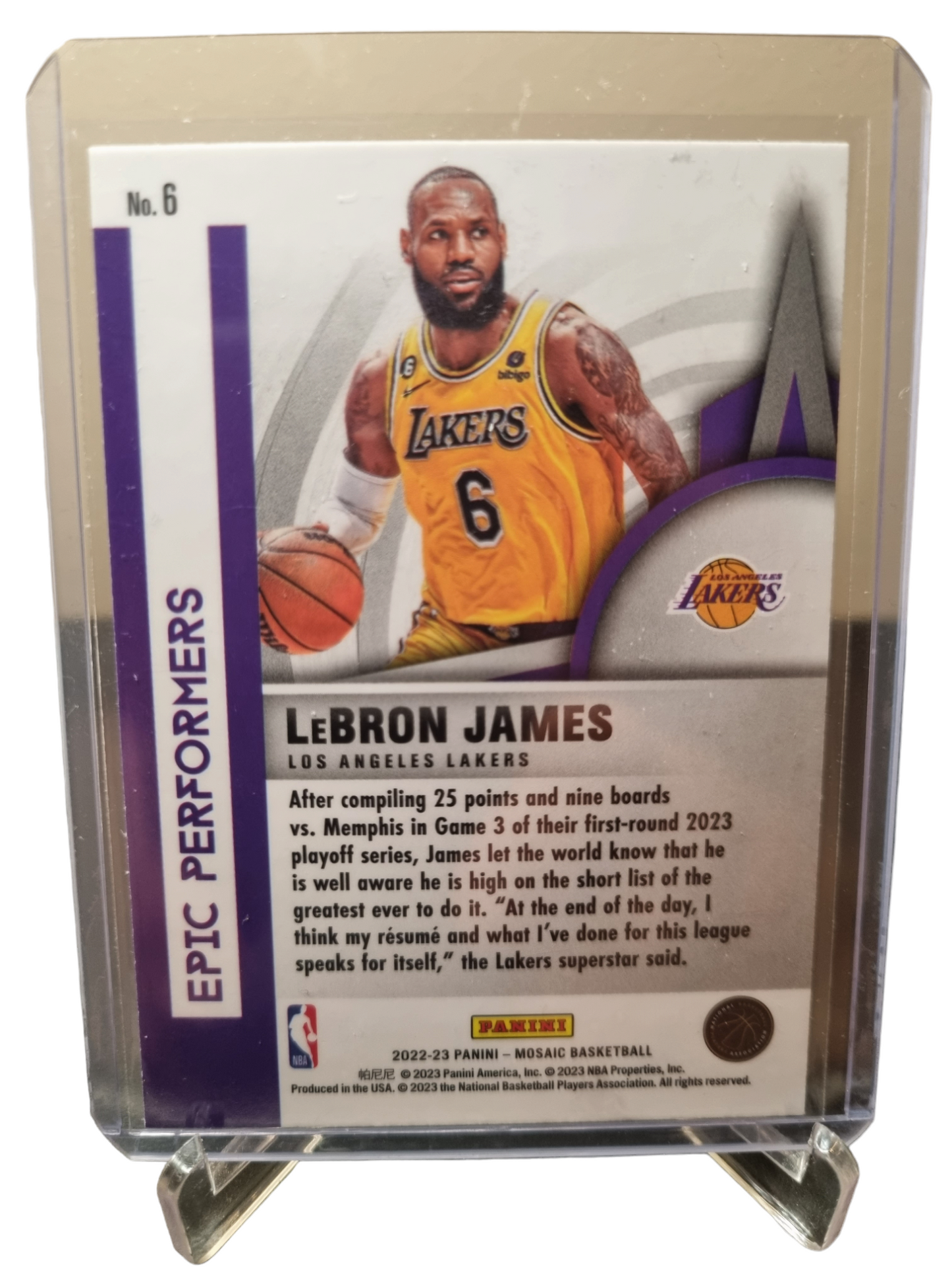 2022-23 Panini Mosaic #6 Lebron James Epic Performers