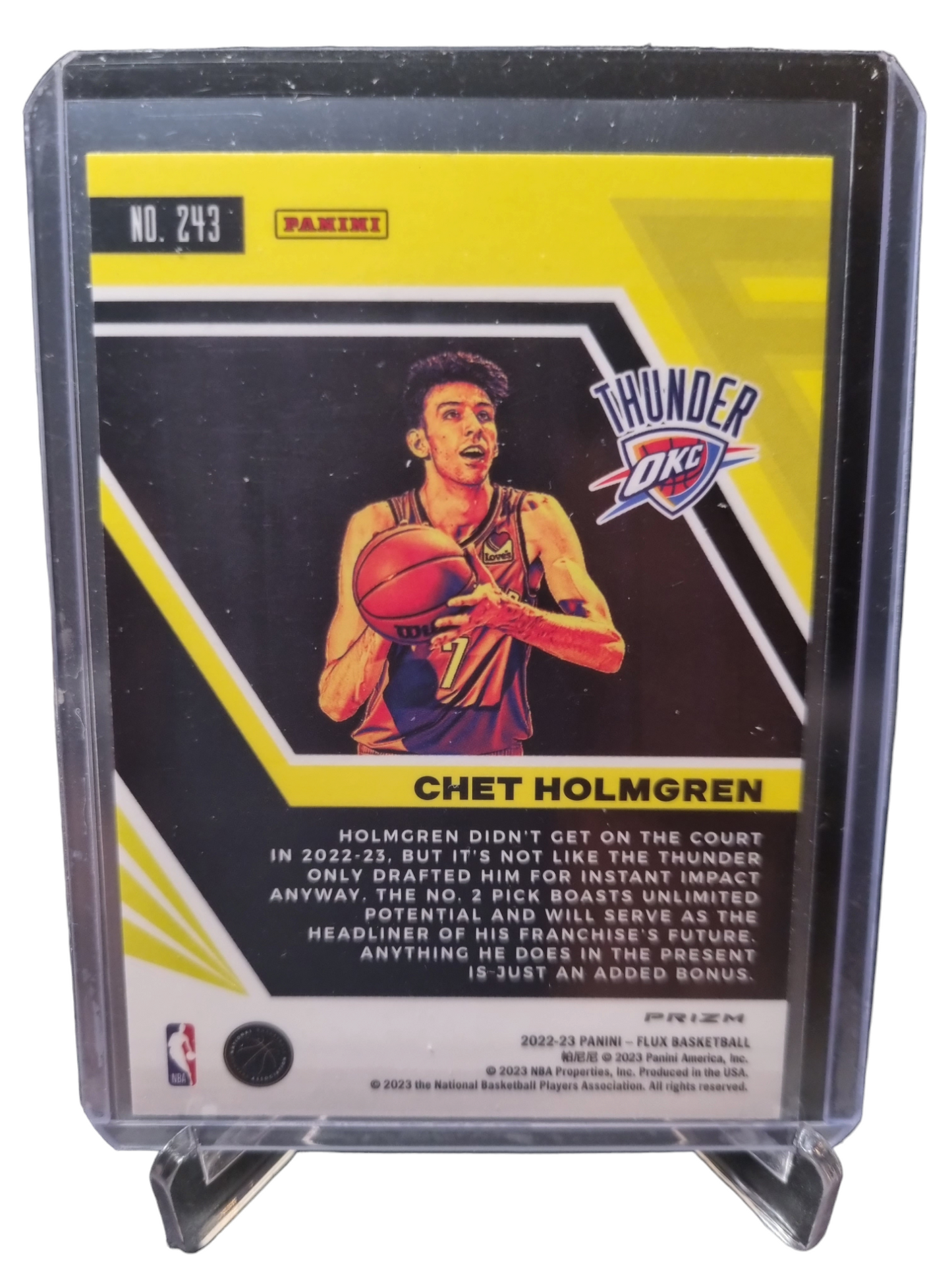 2022-23 Panini Flux #243 Chet Holmgren Rookie Card Blue Prizm