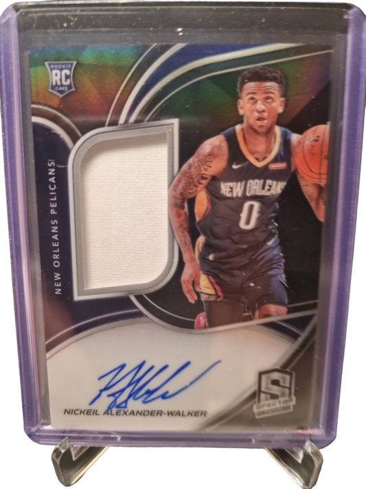 2019-20 Panini Spectra #189 Nickeil Alexander-Walker Rookie Card Patch on Card Autograph