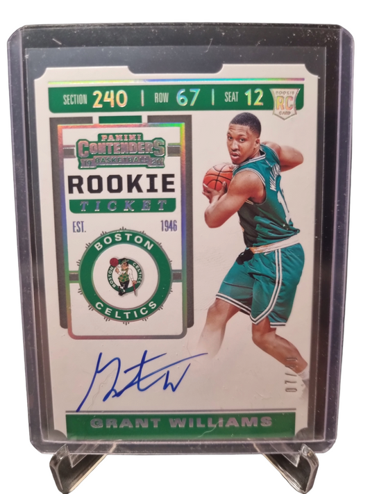 2019-20 Panini Contenders #109 Grant Williams Rookie Ticket on Card Autograph 07/40