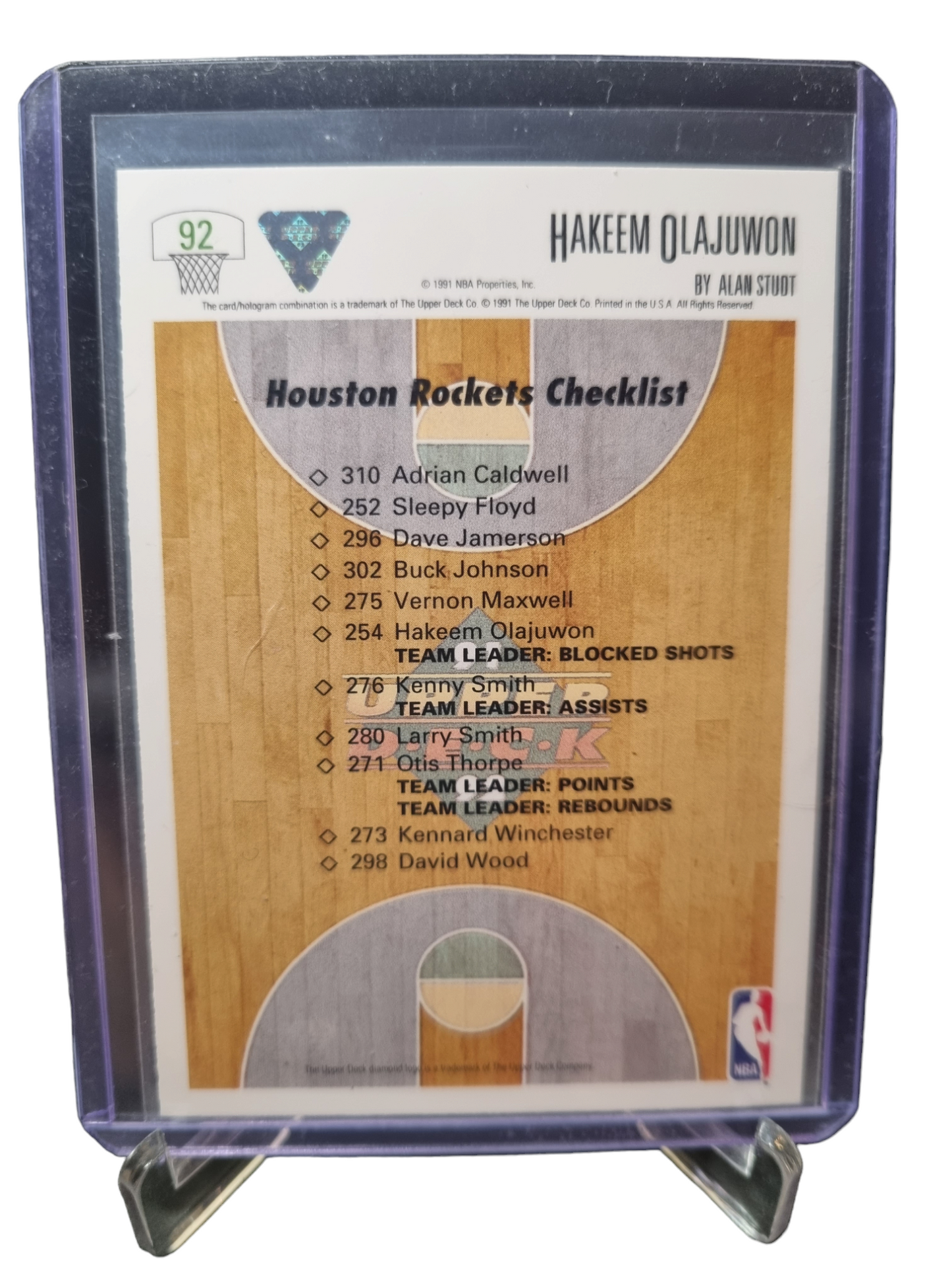 1991 Upper Deck #92 Hakeem Olajuwon Rockets Checklist