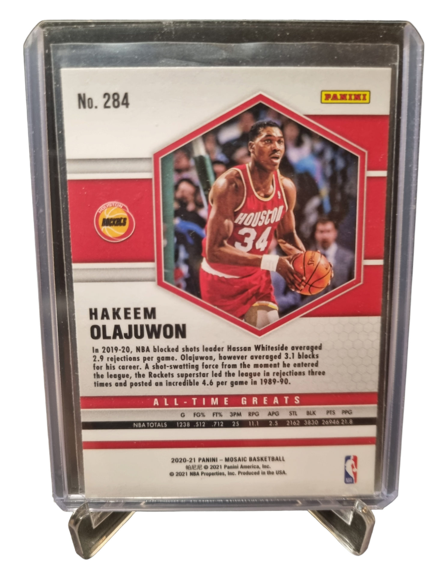 2020-21 Panini Mosaic #284 Hakeem Olajuwon All Time Greats